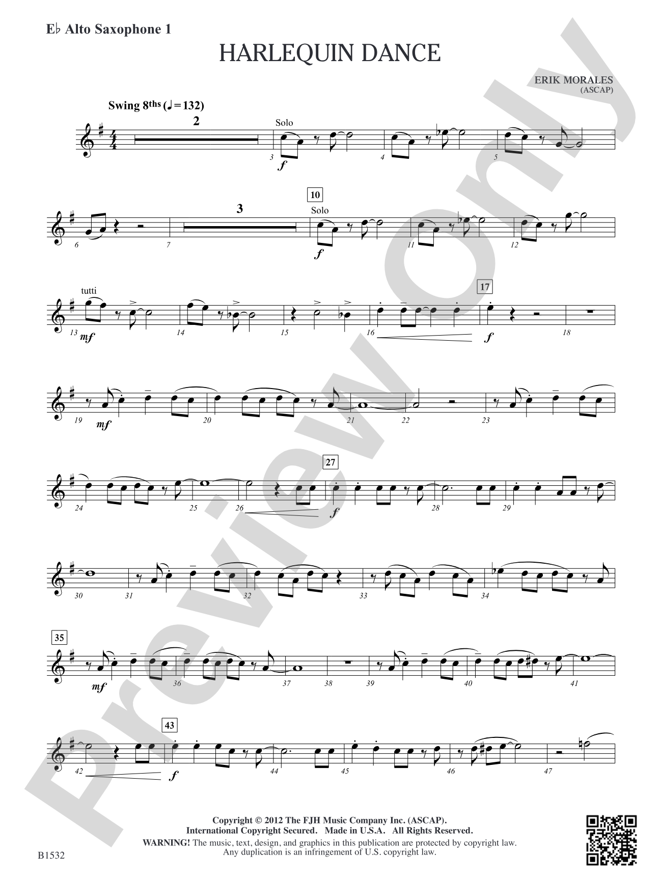Harlequin Dance: E-flat Alto Saxophone 1