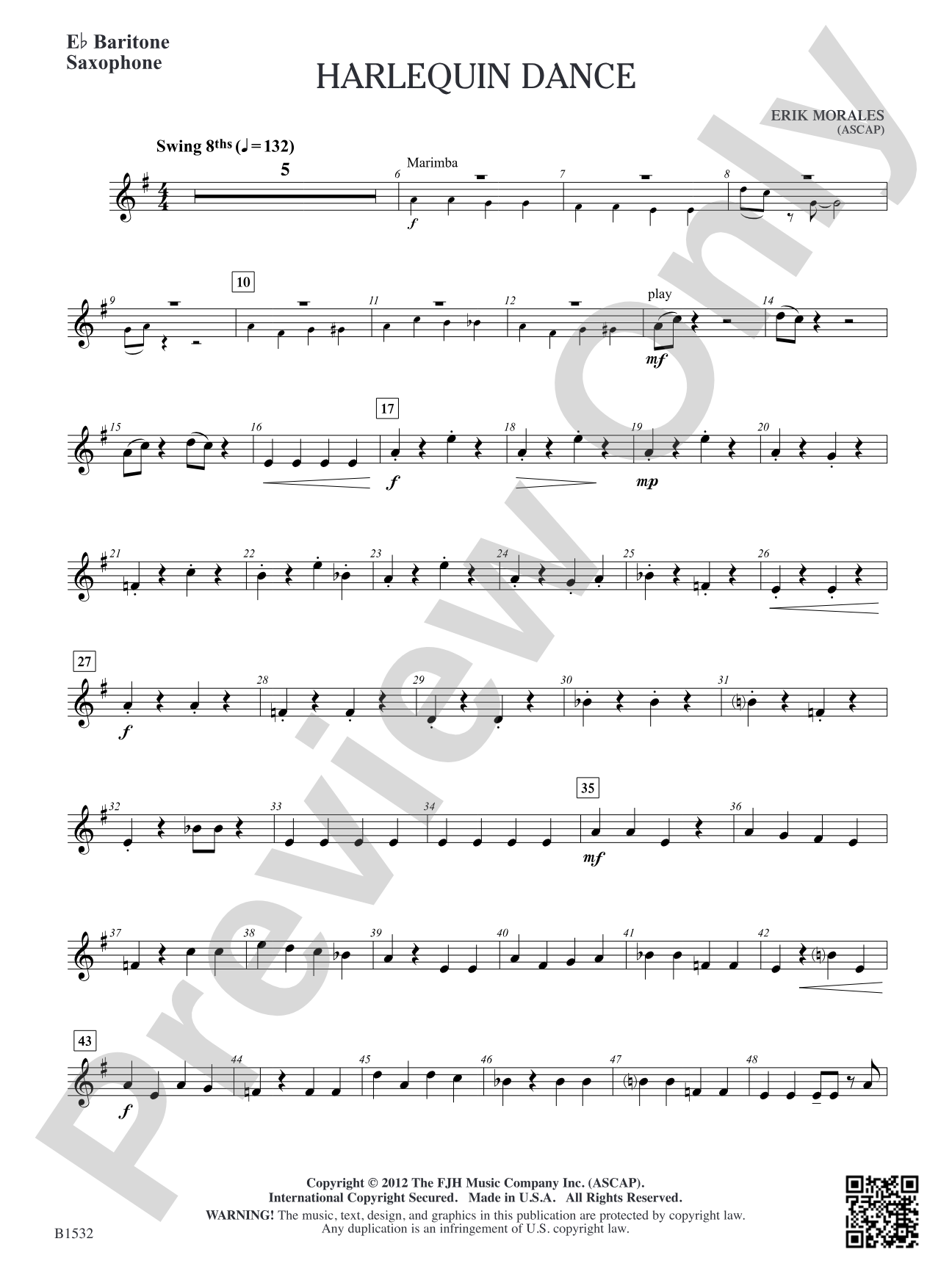 Harlequin Dance: E-flat Baritone Saxophone