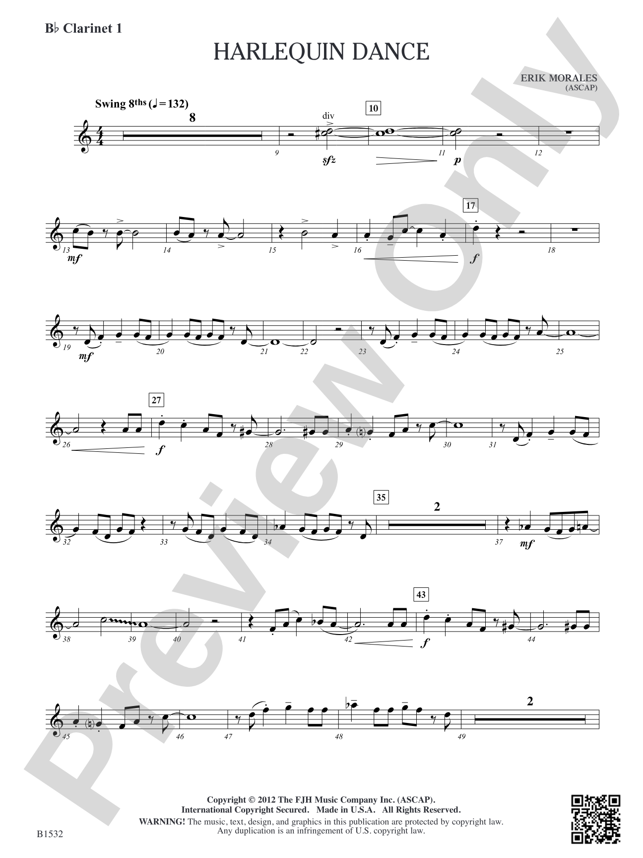 Harlequin Dance: B-flat Clarinet 1