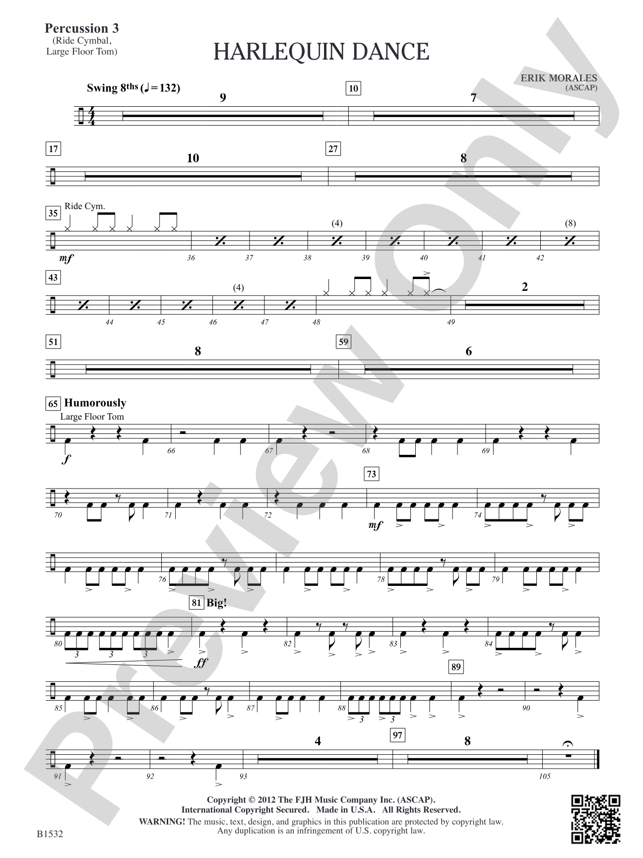 Harlequin Dance: Percussion 3