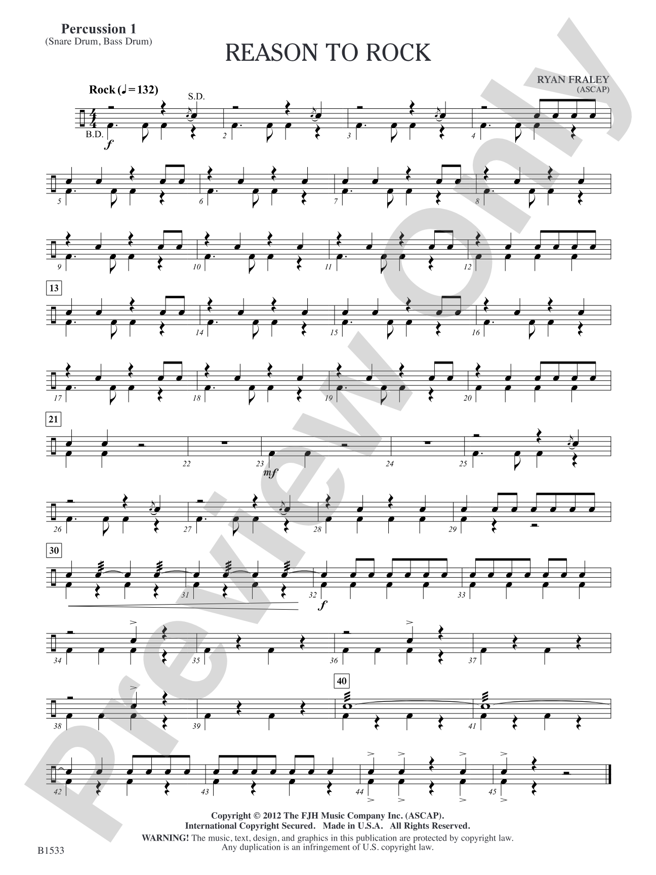 Reason to Rock: Percussion 1
