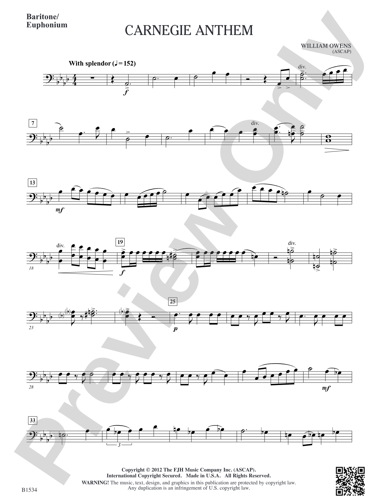 Carnegie Anthem: Baritone/Euphonium
