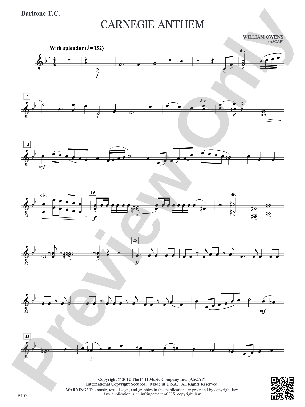 Carnegie Anthem: Baritone T.C.