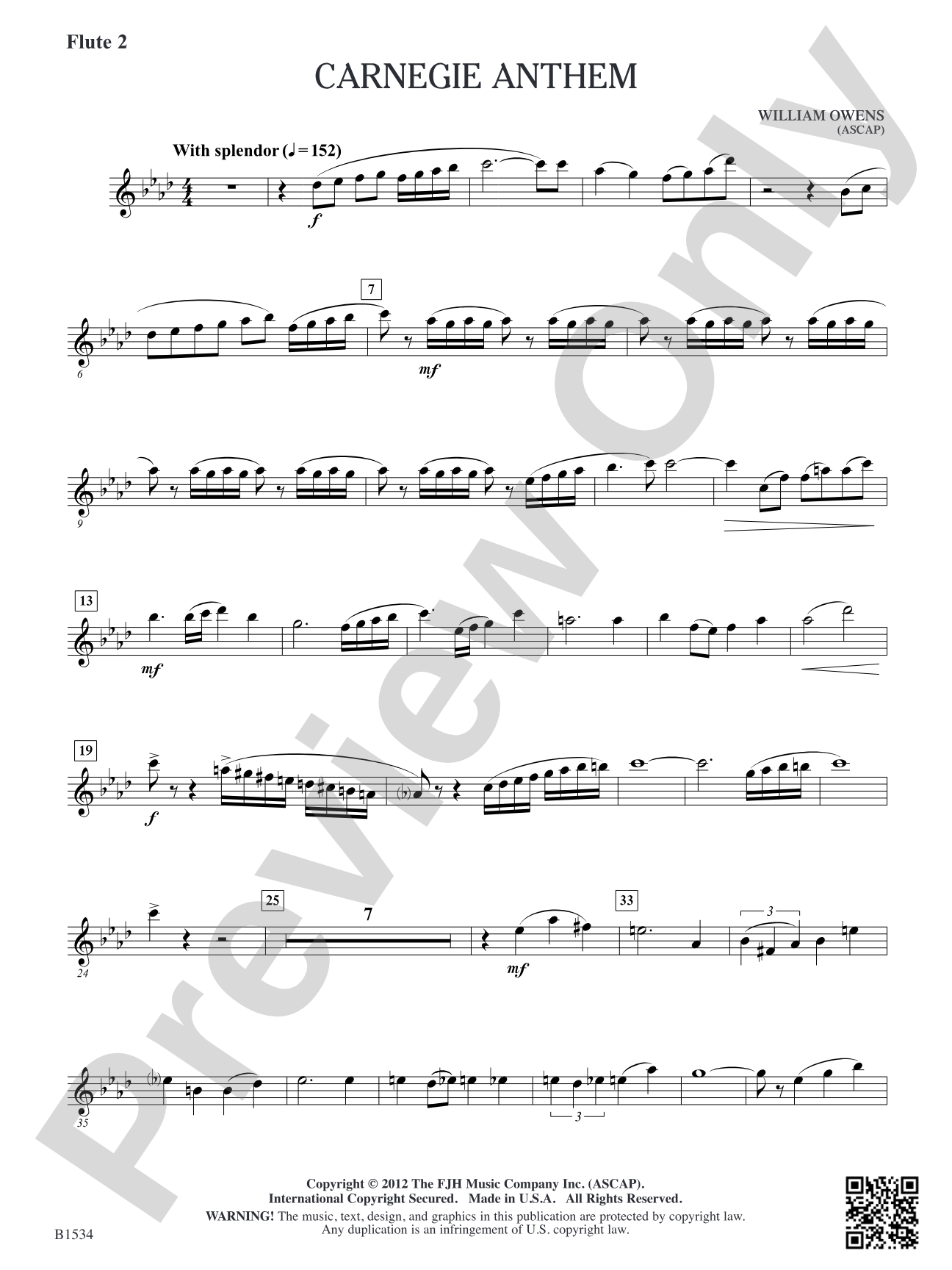 Carnegie Anthem: Flute 2