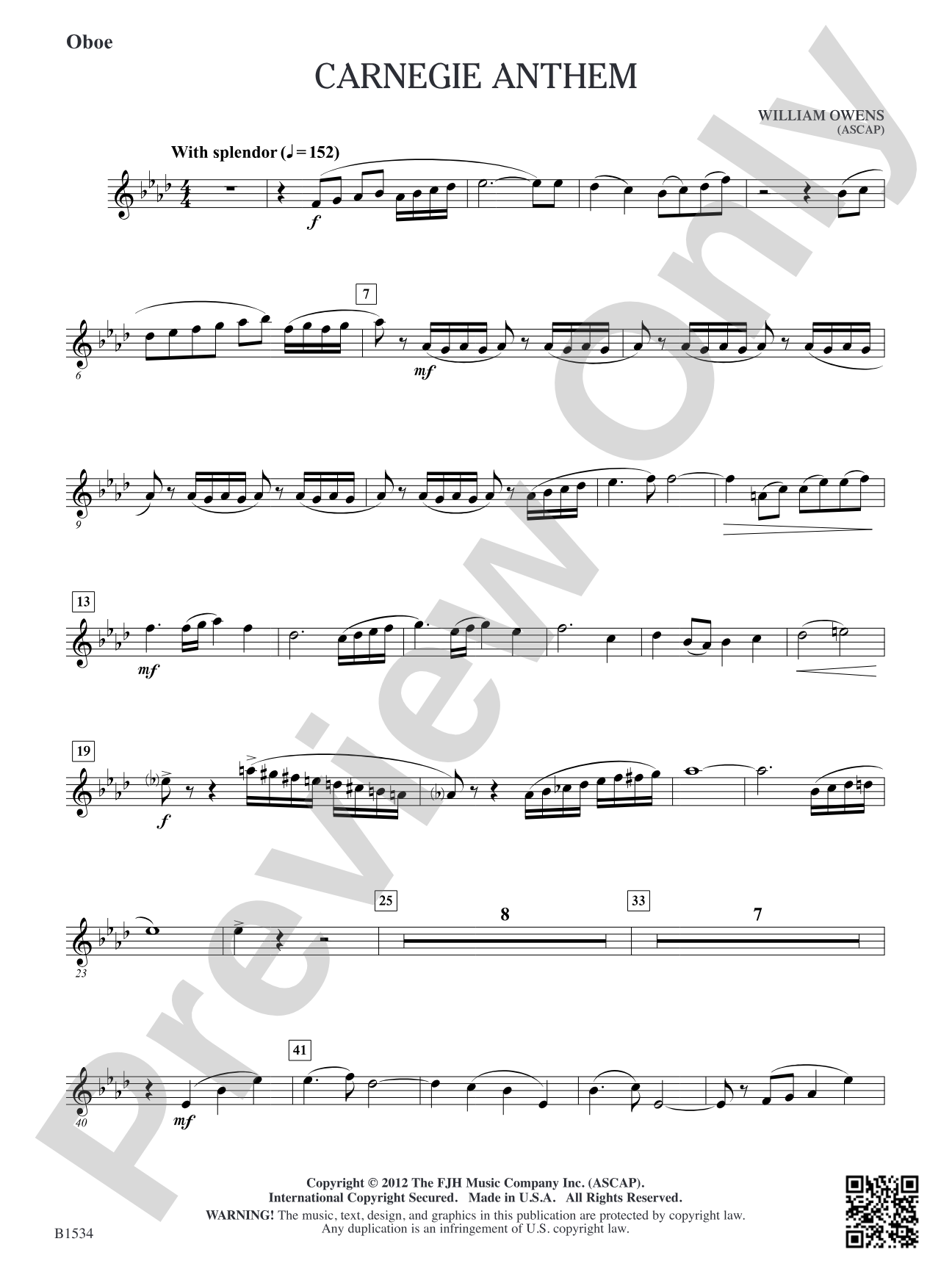 Carnegie Anthem: Oboe