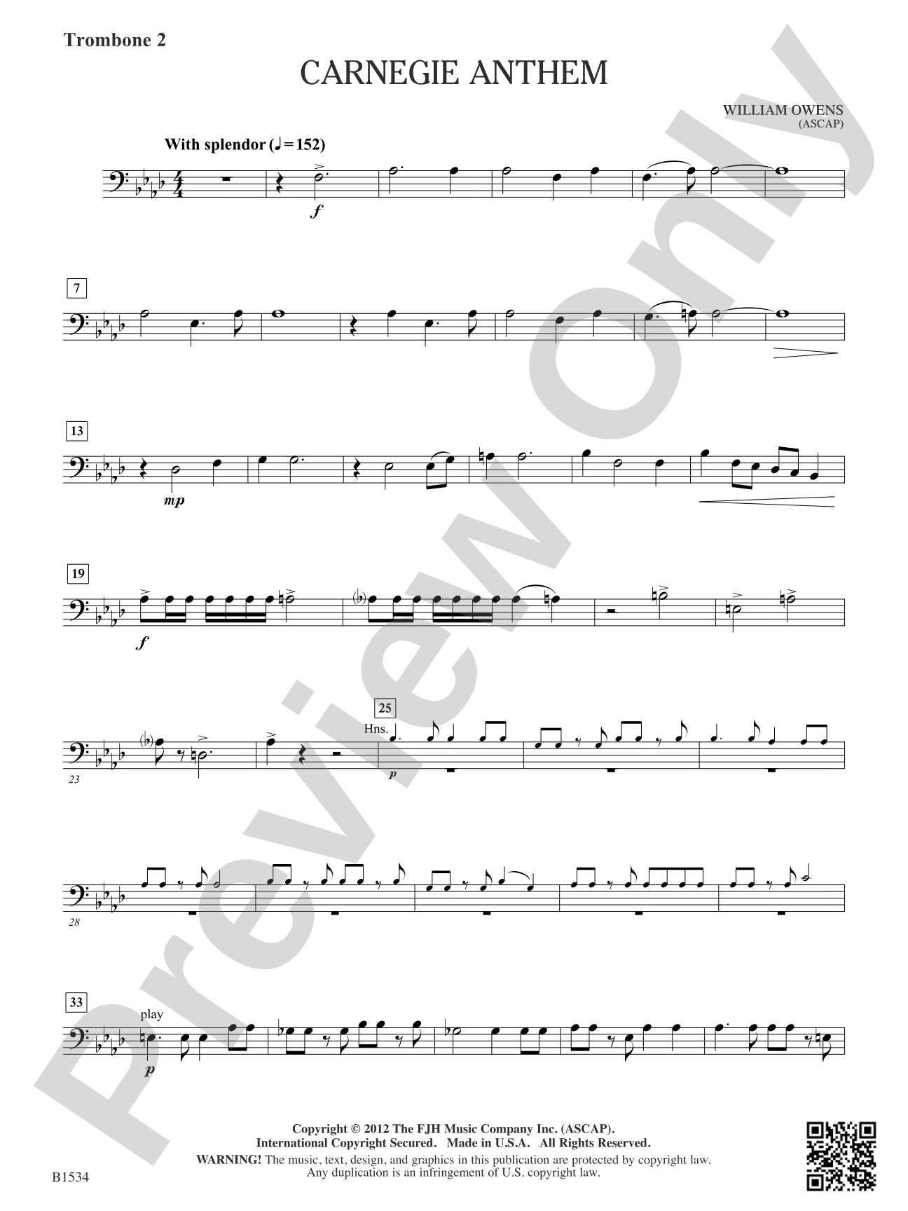 Carnegie Anthem: Trombone 2