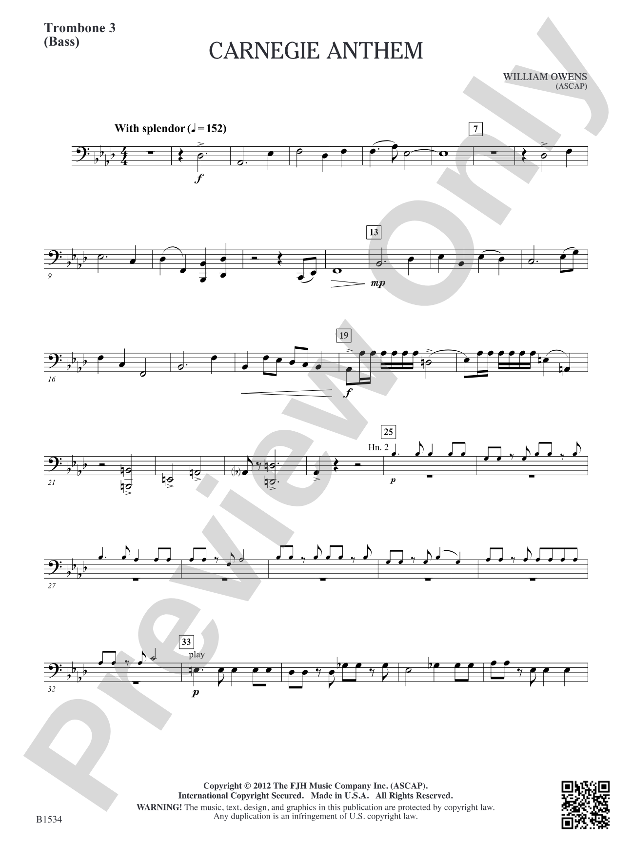 Carnegie Anthem: Trombone 3 (Bass)