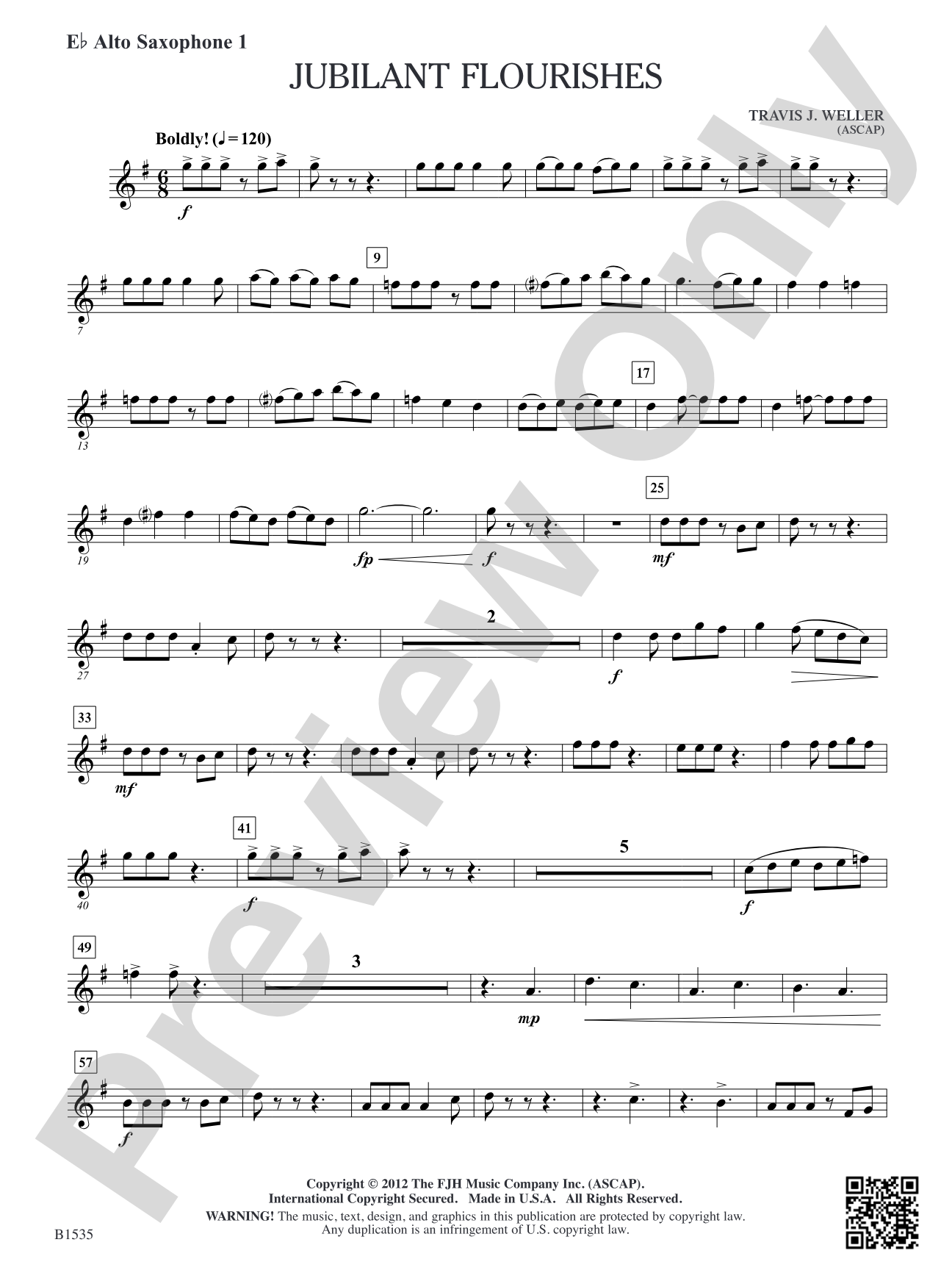 Jubilant Flourishes: E-flat Alto Saxophone 1