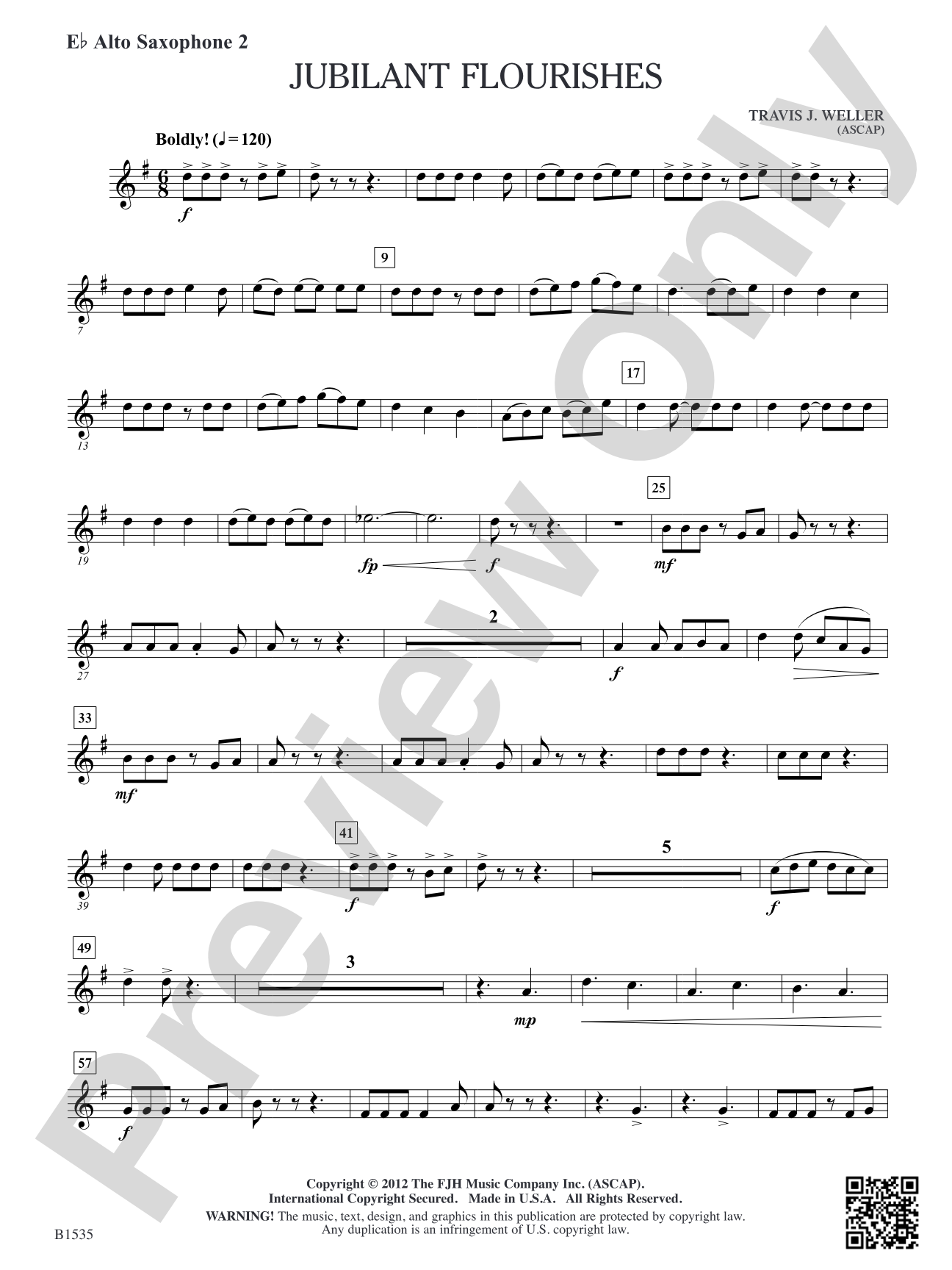 Jubilant Flourishes: E-flat Alto Saxophone 2
