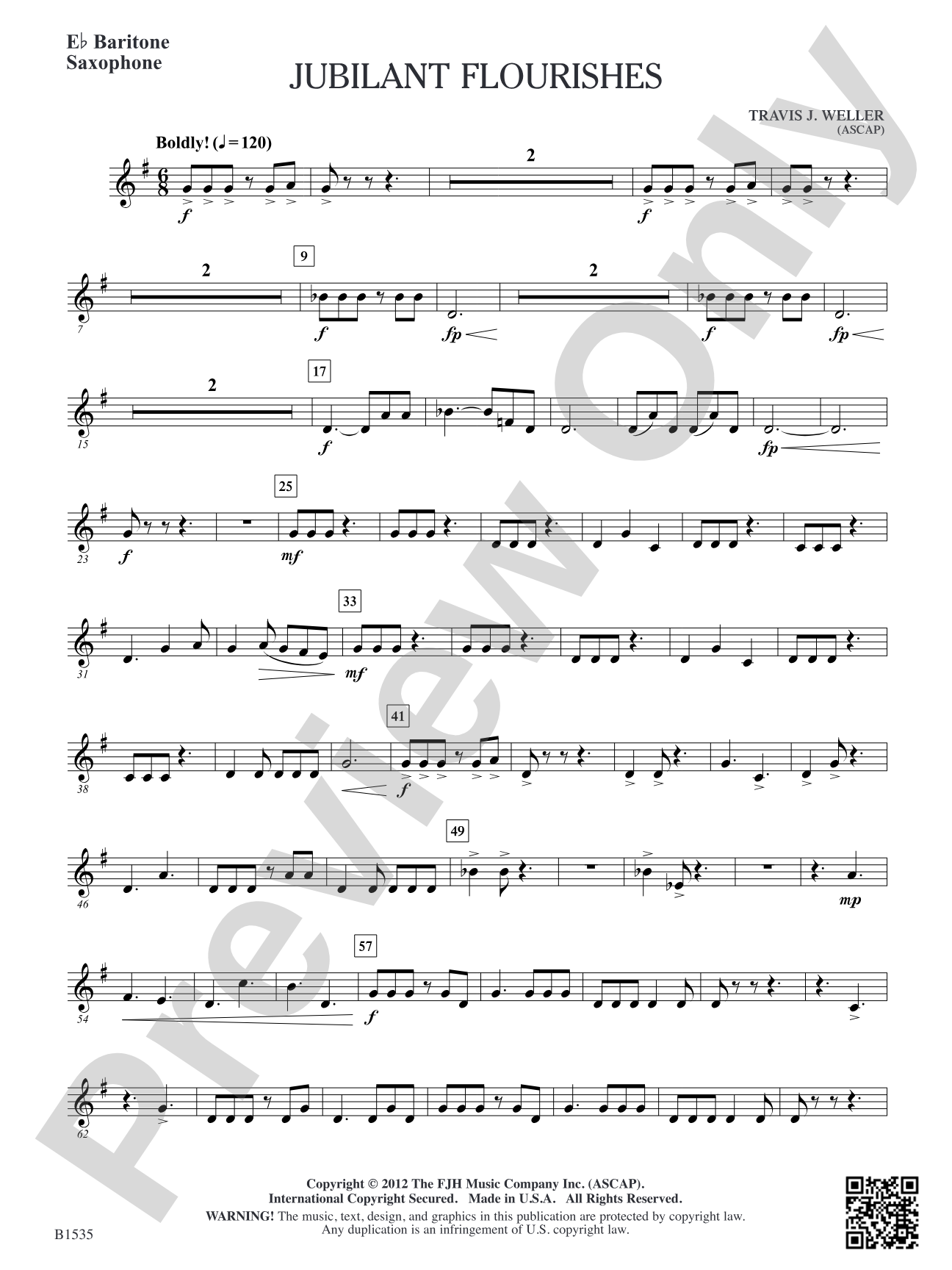 Jubilant Flourishes: E-flat Baritone Saxophone