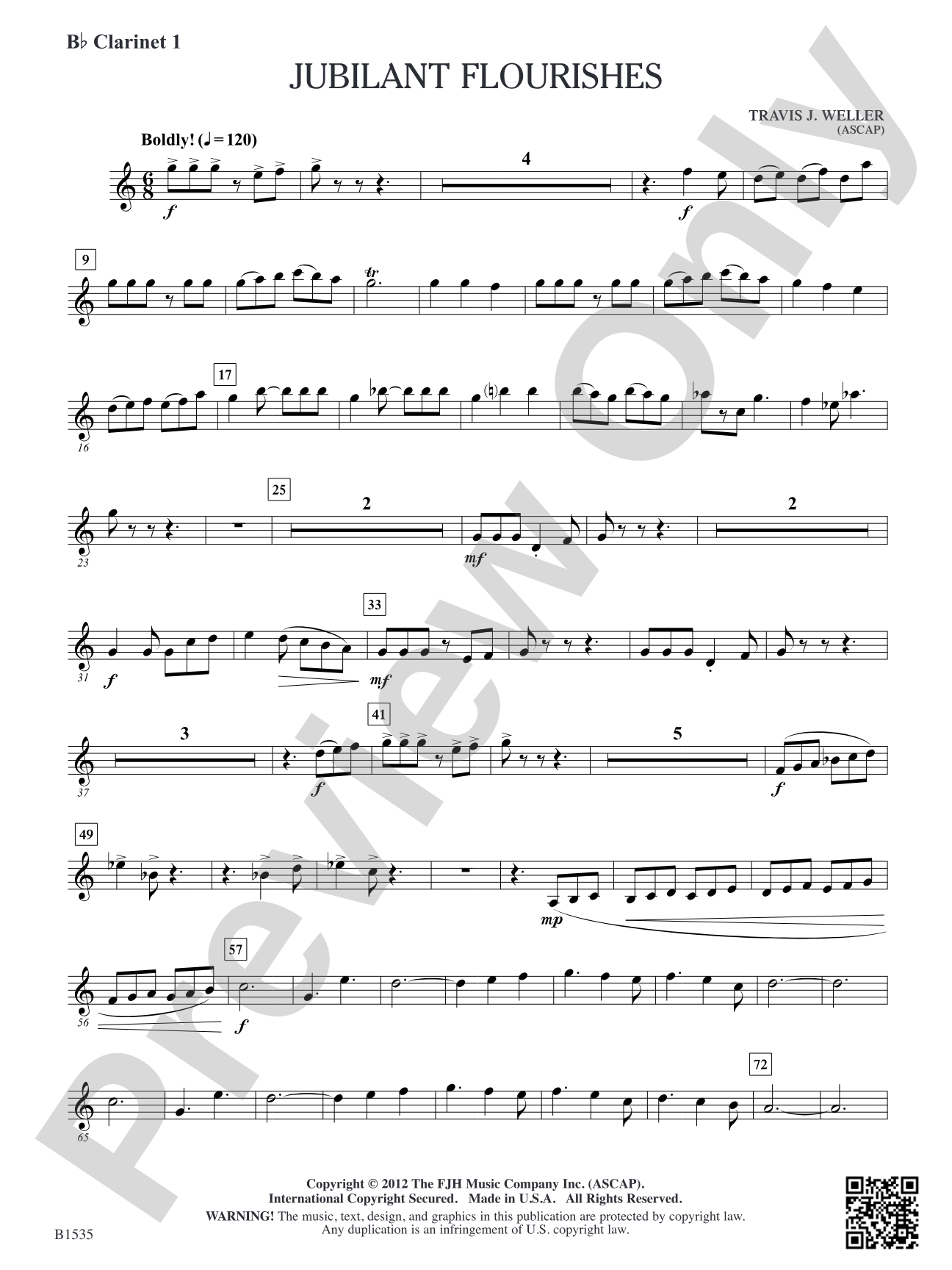Jubilant Flourishes: B-flat Clarinet 1