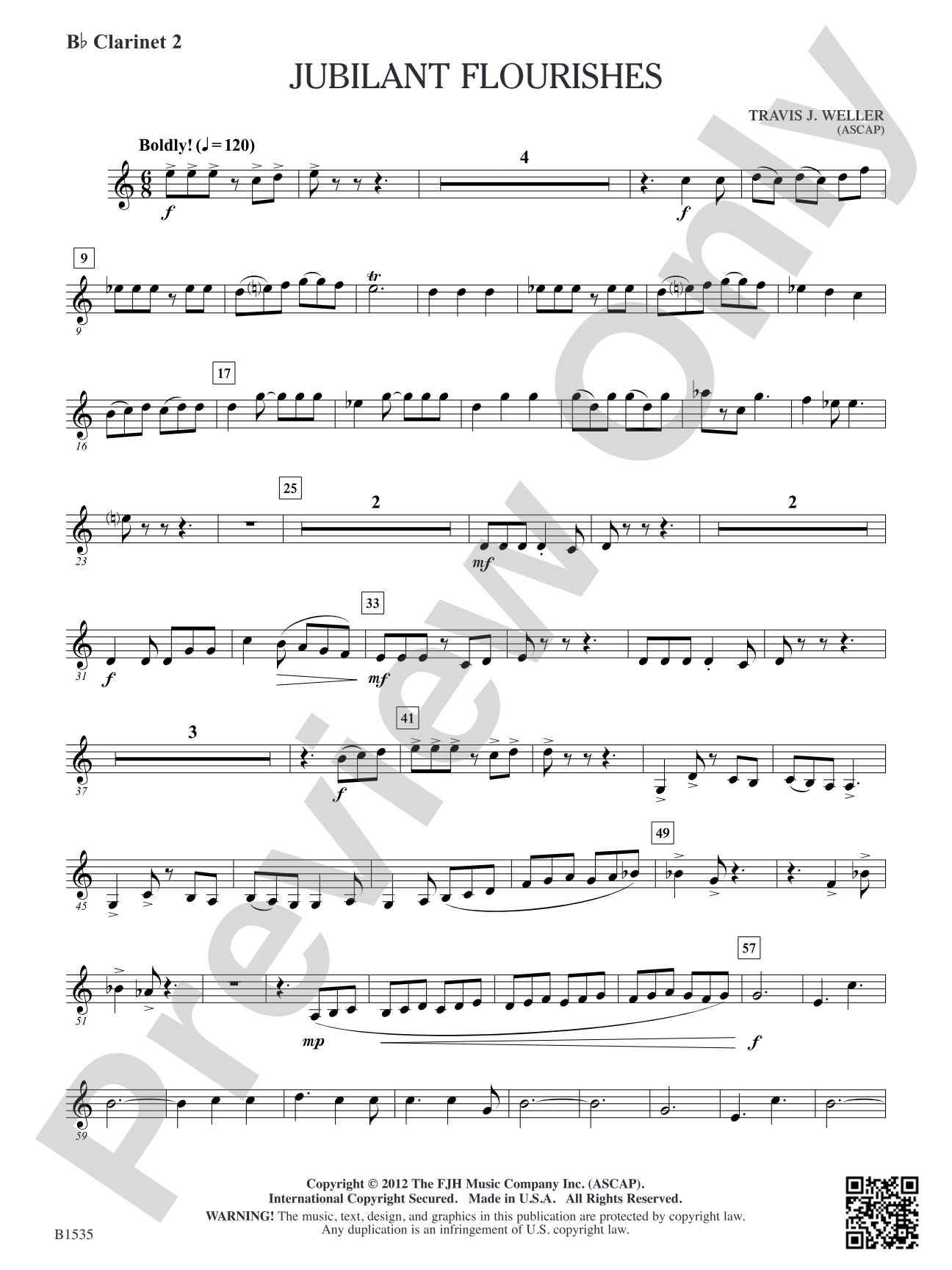 Jubilant Flourishes: B-flat Clarinet 2
