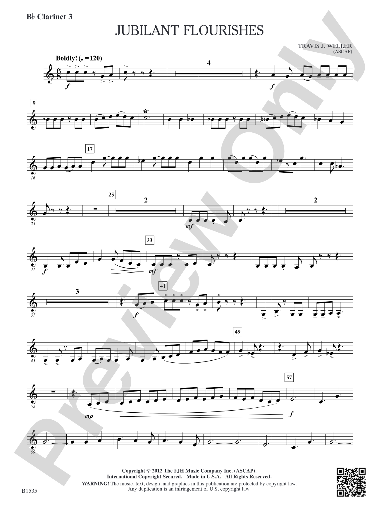 Jubilant Flourishes: B-flat Clarinet 3