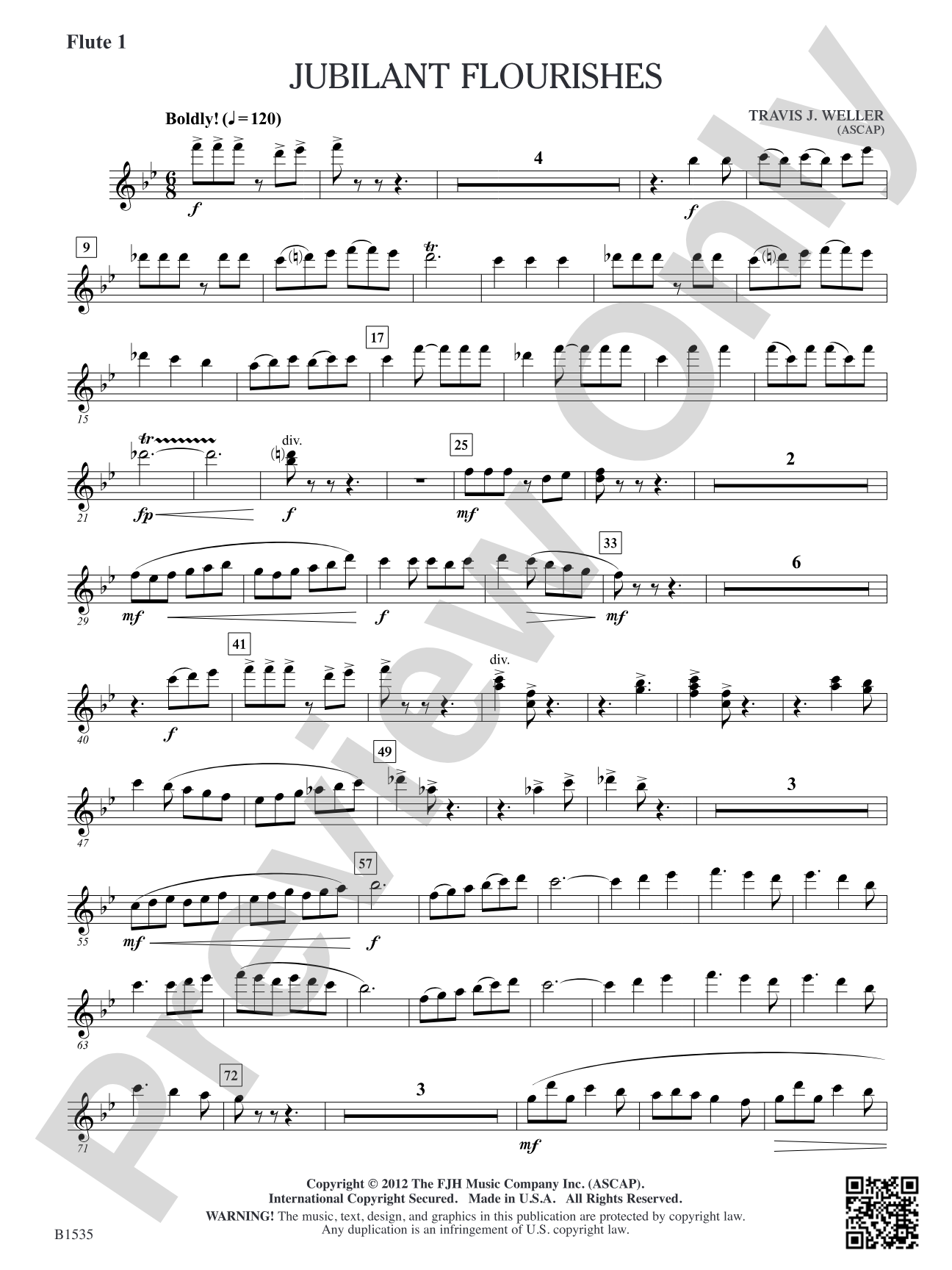 Jubilant Flourishes: Flute 1