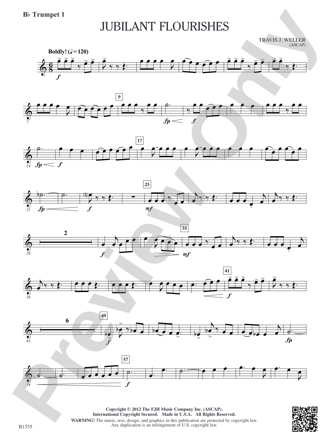 Jubilant Flourishes: B-flat Trumpet 1