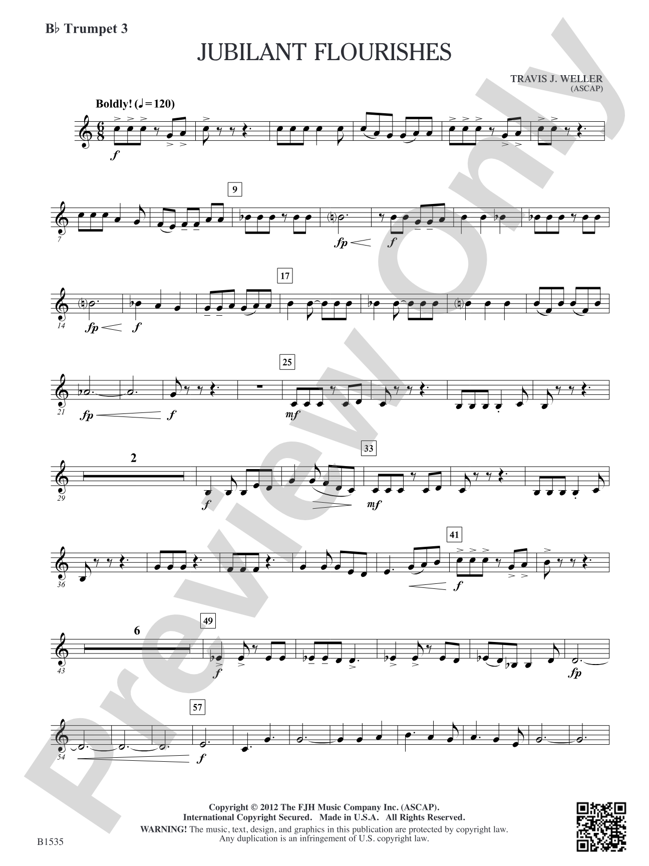 Jubilant Flourishes: B-flat Trumpet 3