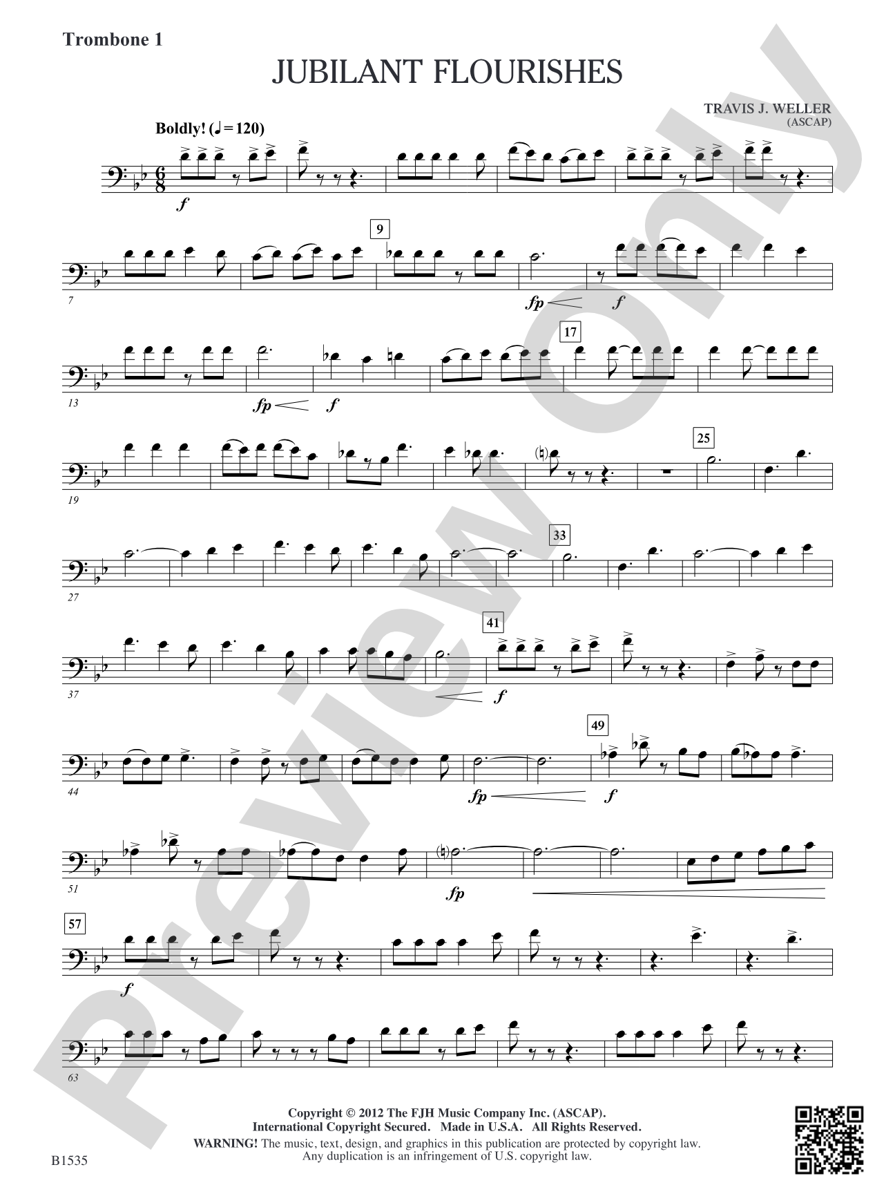 Jubilant Flourishes: Trombone 1