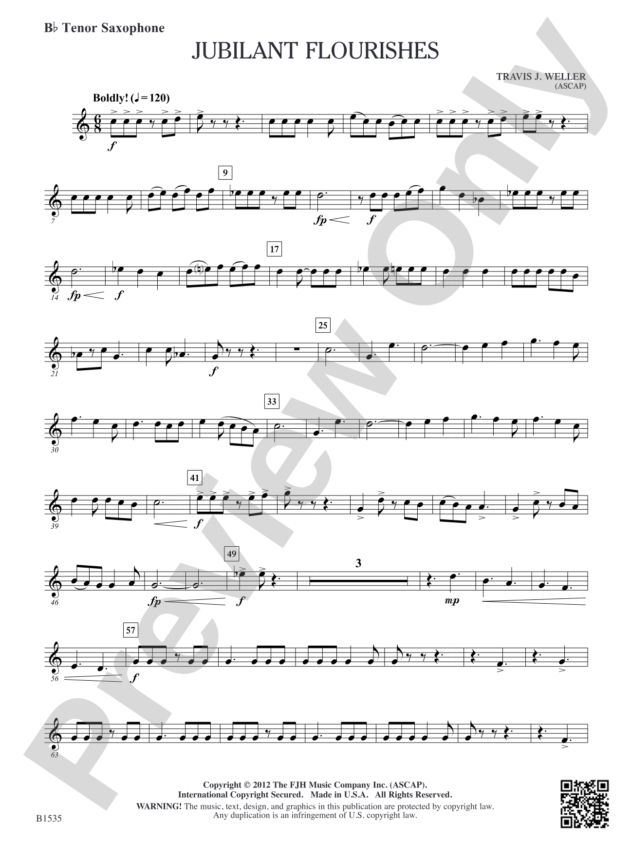 Jubilant Flourishes: B-flat Tenor Saxophone