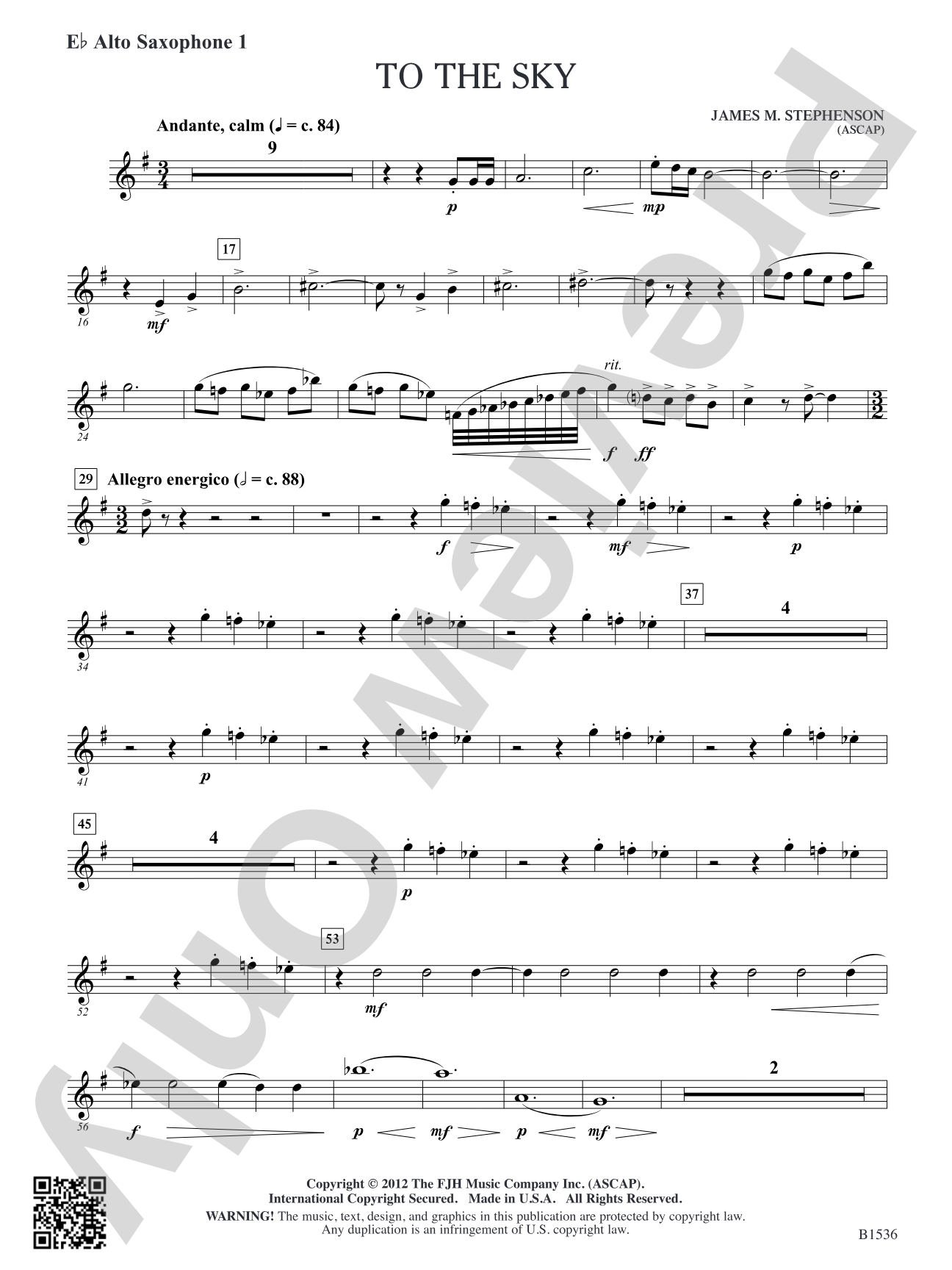 To the Sky: E-flat Alto Saxophone 1