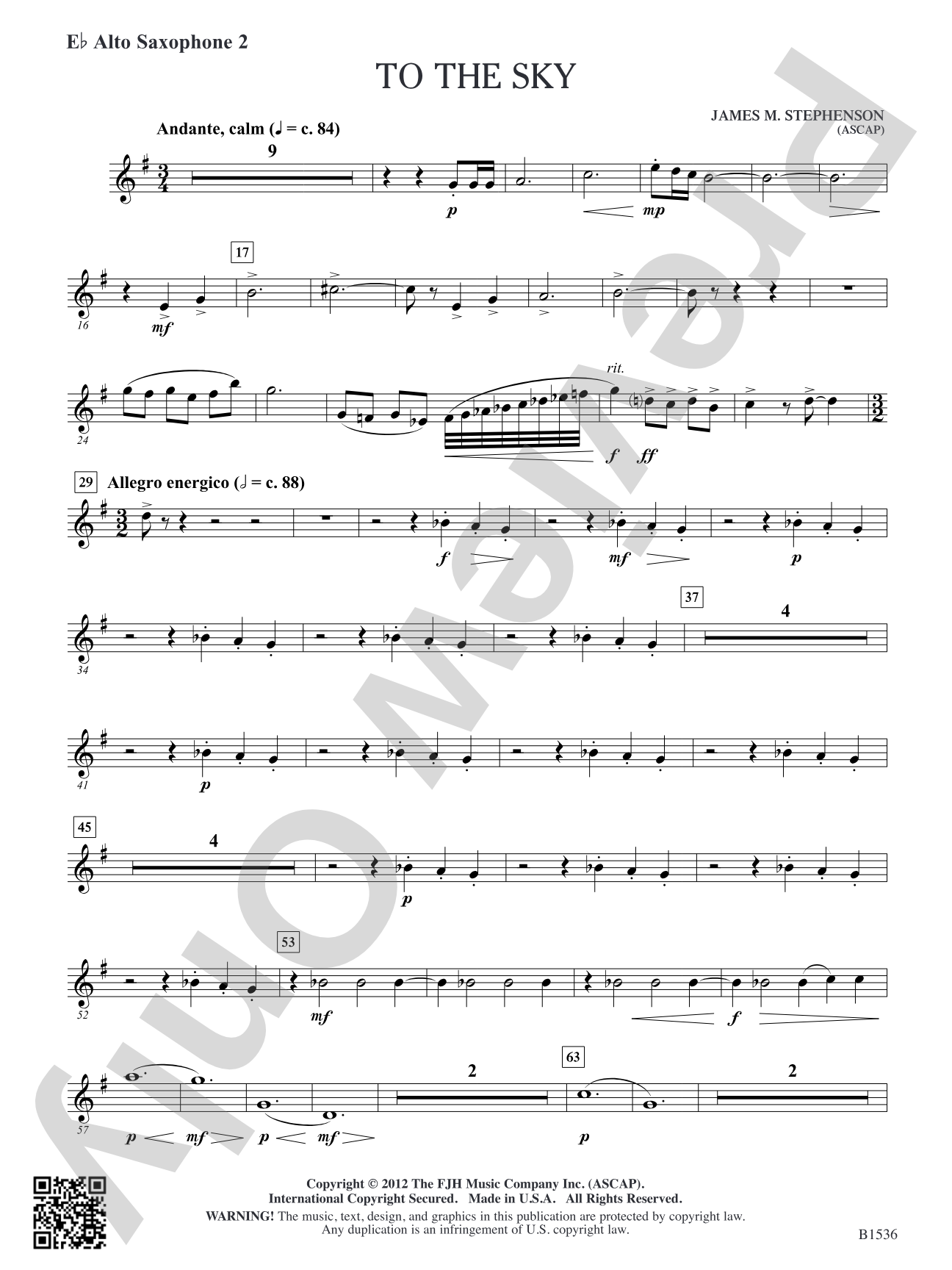 To the Sky: E-flat Alto Saxophone 2
