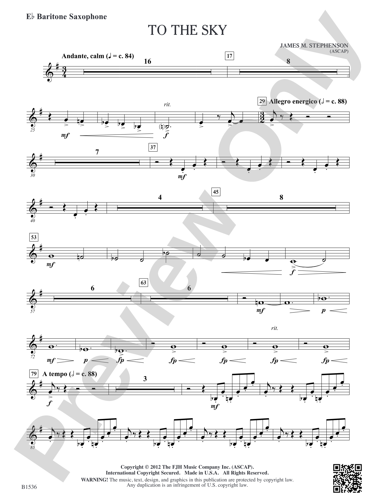 To the Sky: E-flat Baritone Saxophone
