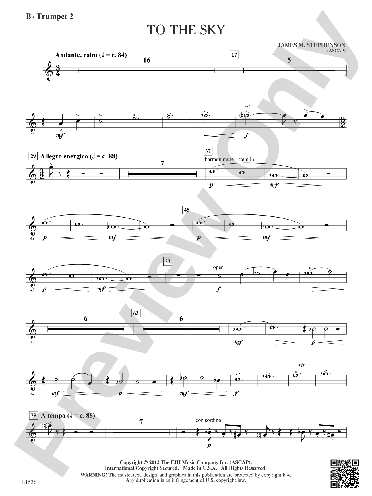 To the Sky: B-flat Trumpet 2