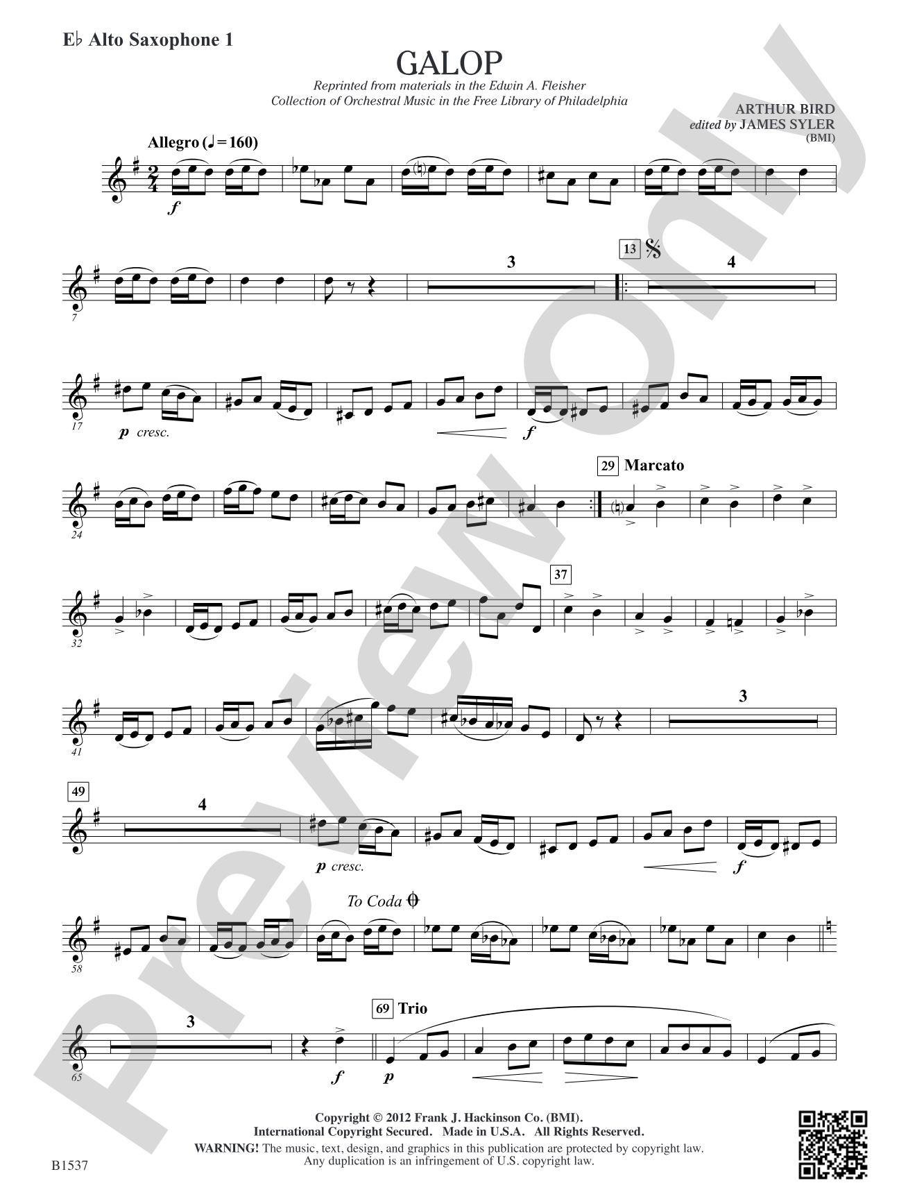 Galop: E-flat Alto Saxophone 1