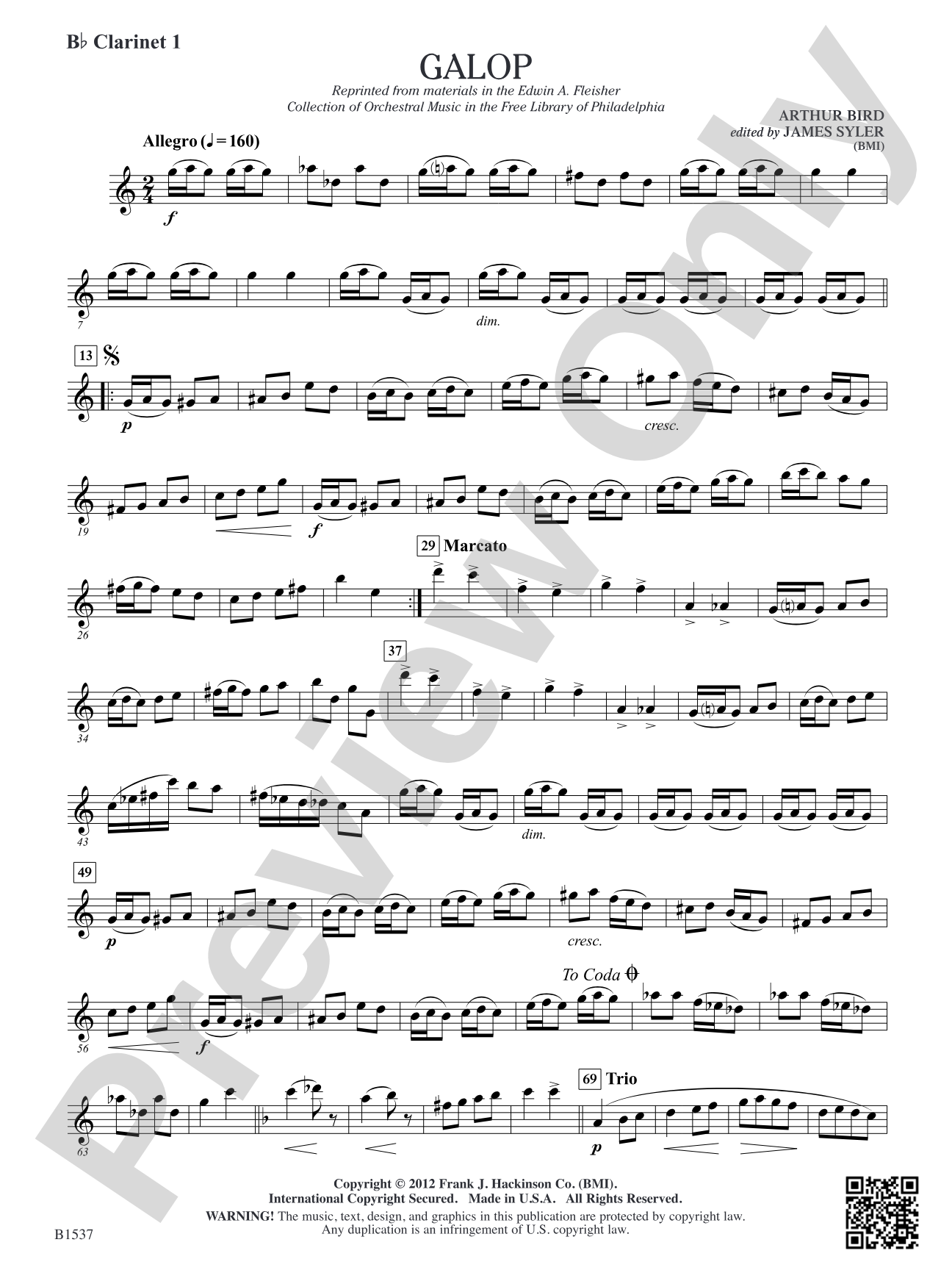 Galop: B-flat Clarinet 1