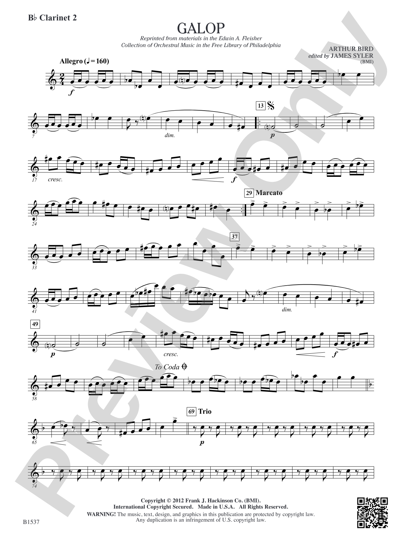 Galop: B-flat Clarinet 2