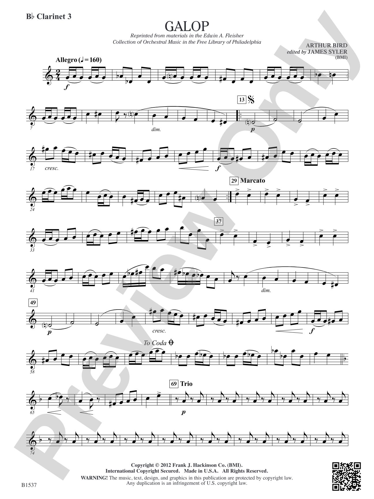 Galop: B-flat Clarinet 3