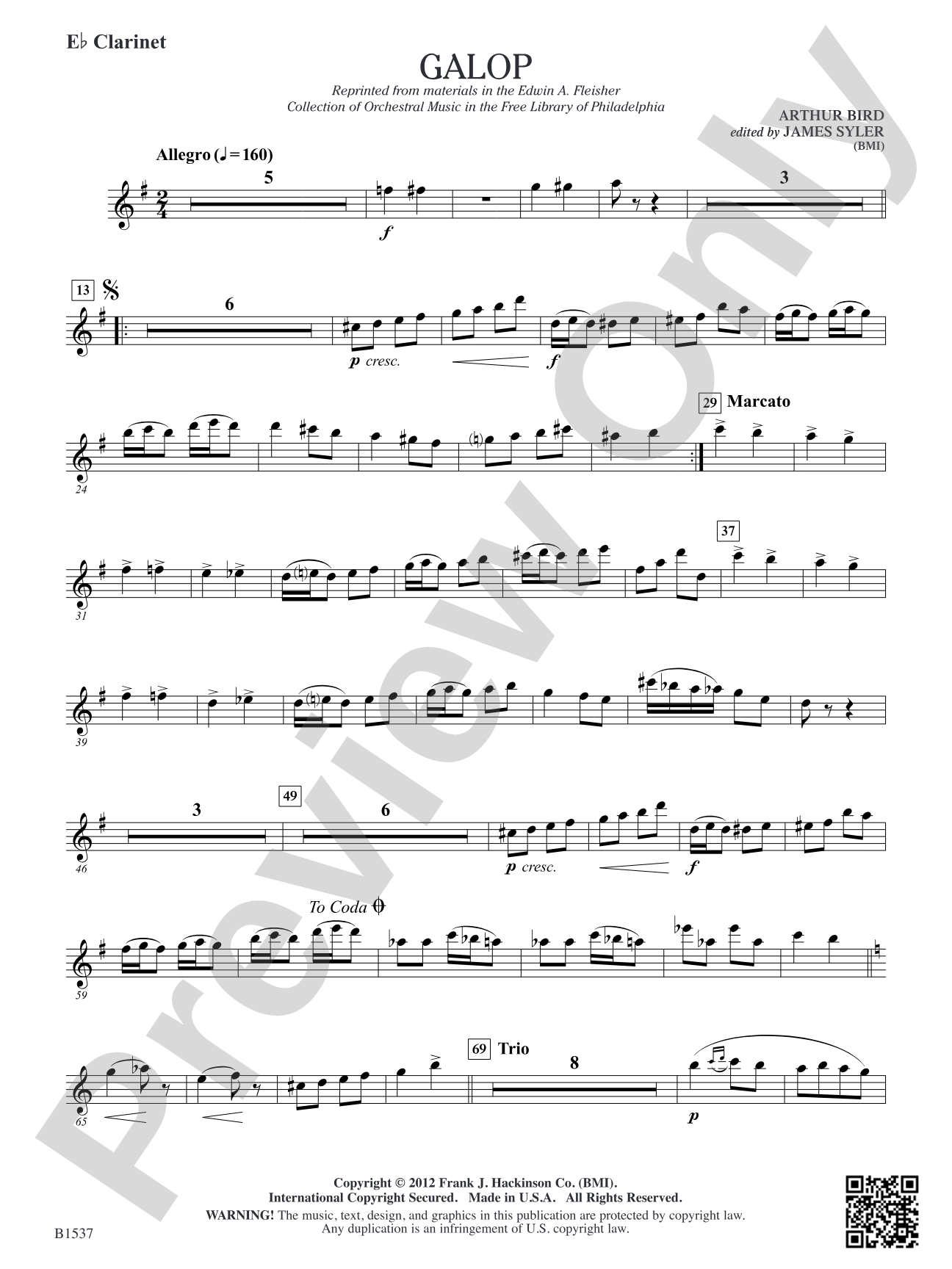Galop: E-flat Clarinet