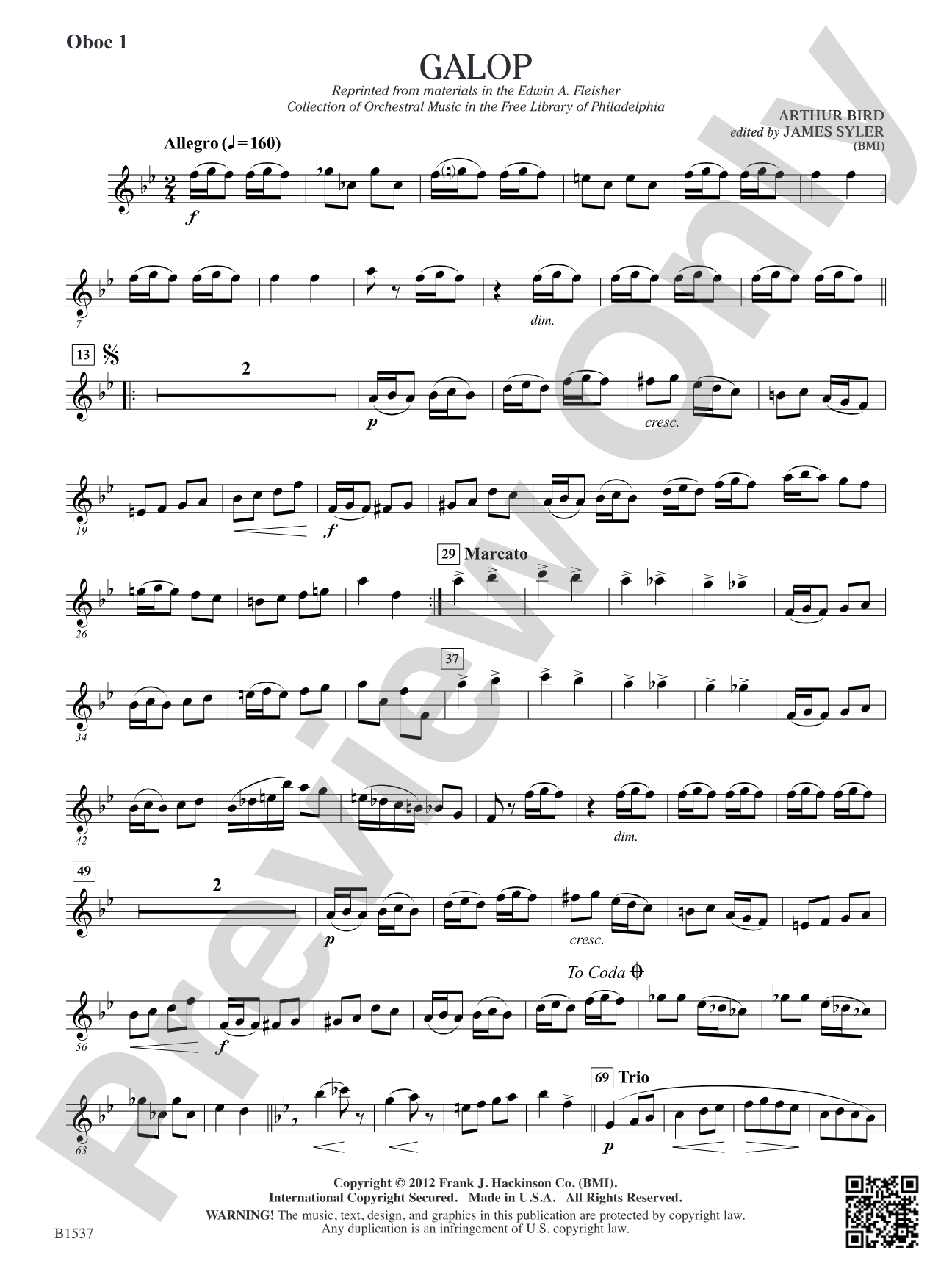 Galop: Oboe 1