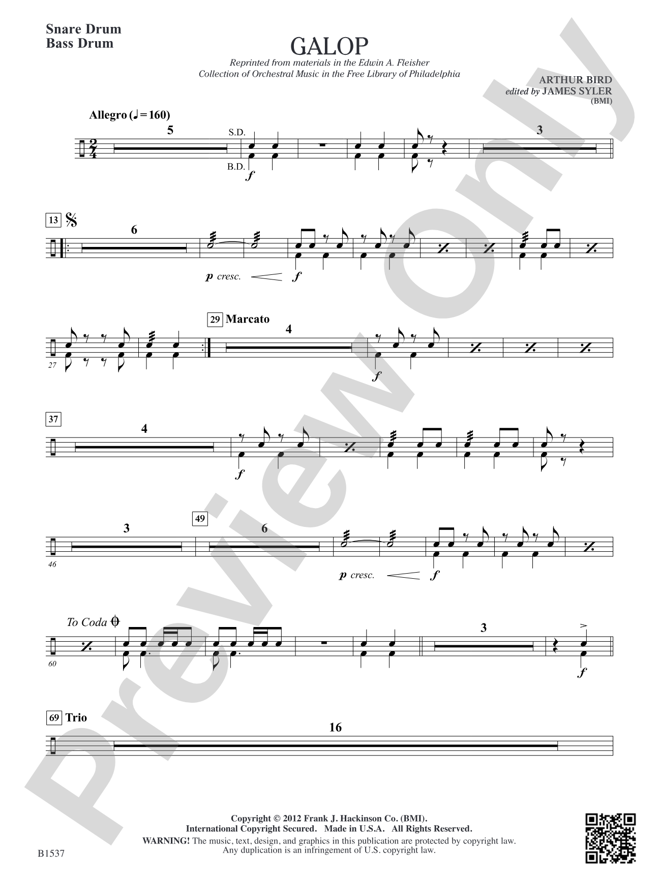 Galop: Snare Drum/Bass Drum