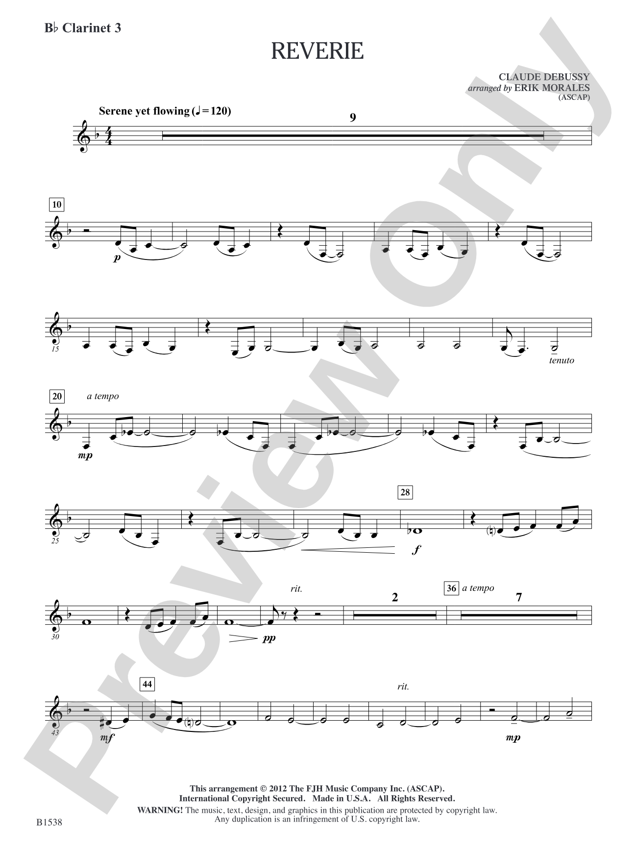 Reverie: B-flat Clarinet 3