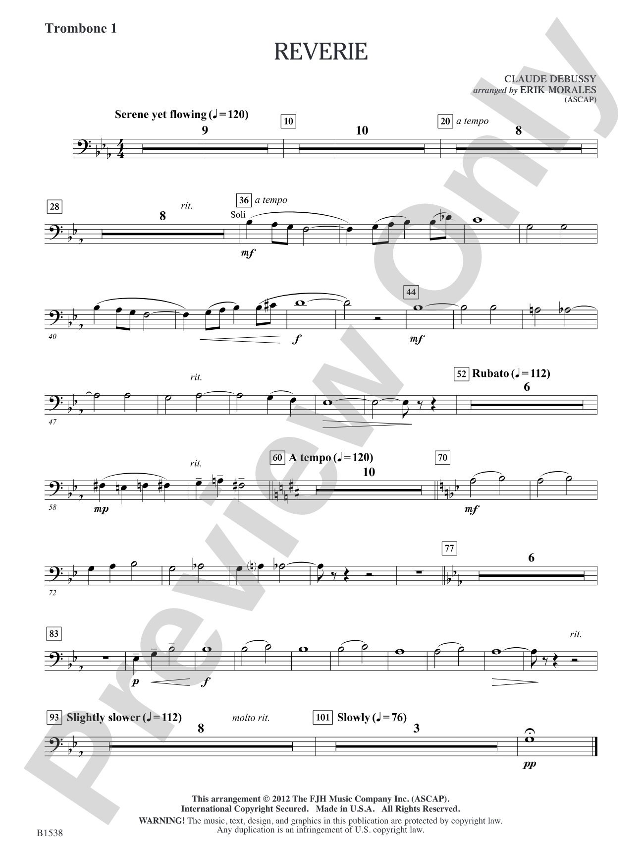 Reverie: Trombone 1