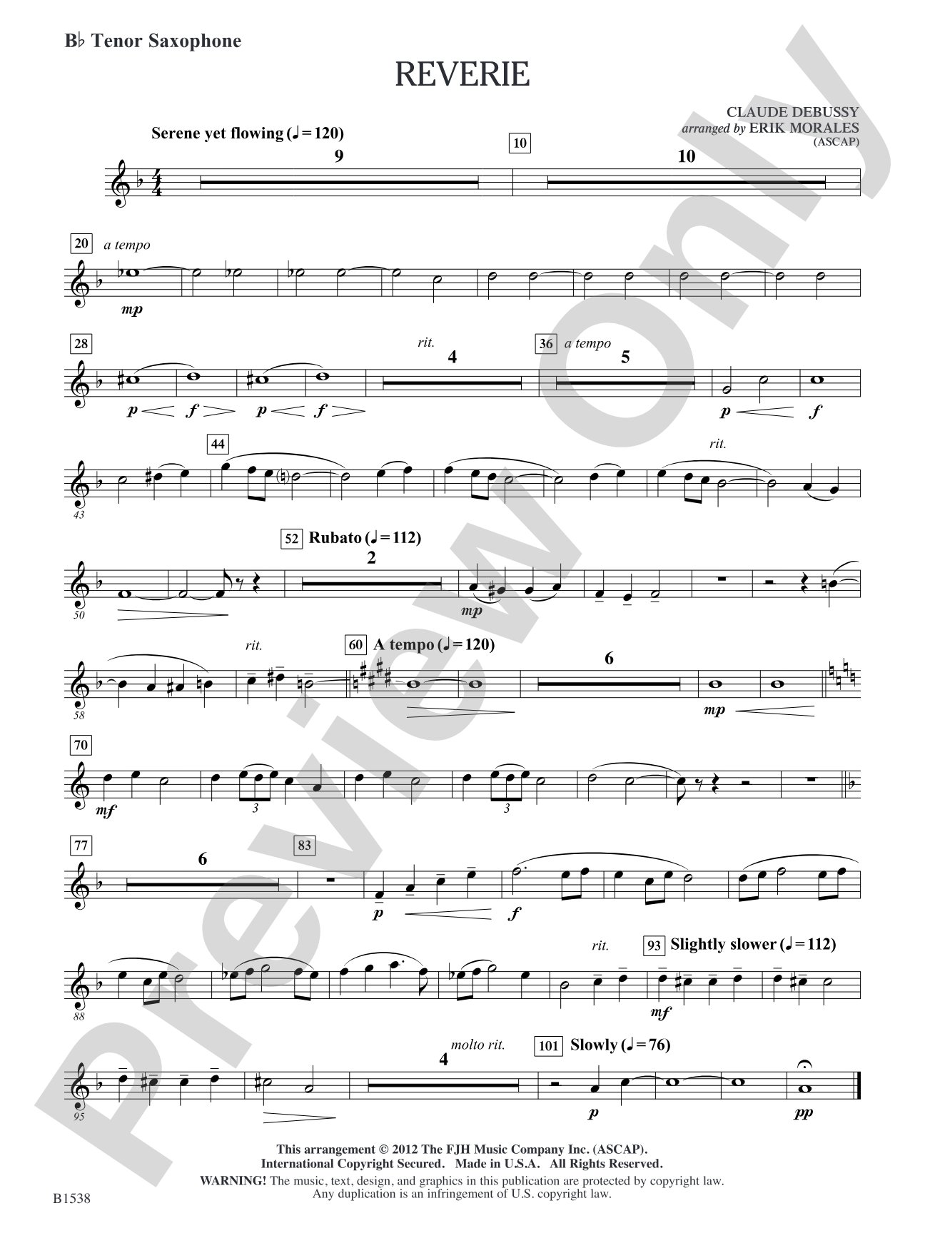 Reverie: B-flat Tenor Saxophone