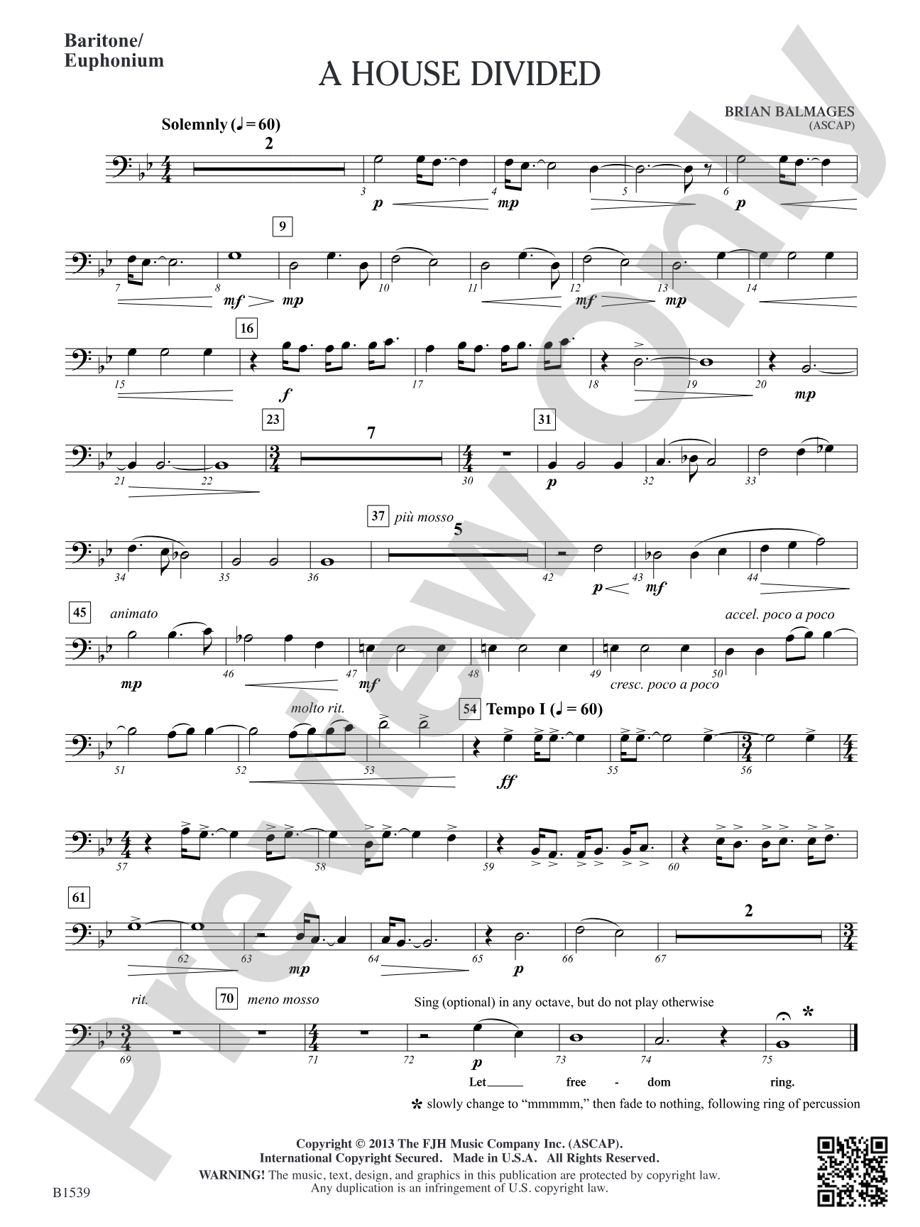 A House Divided: Baritone/Euphonium