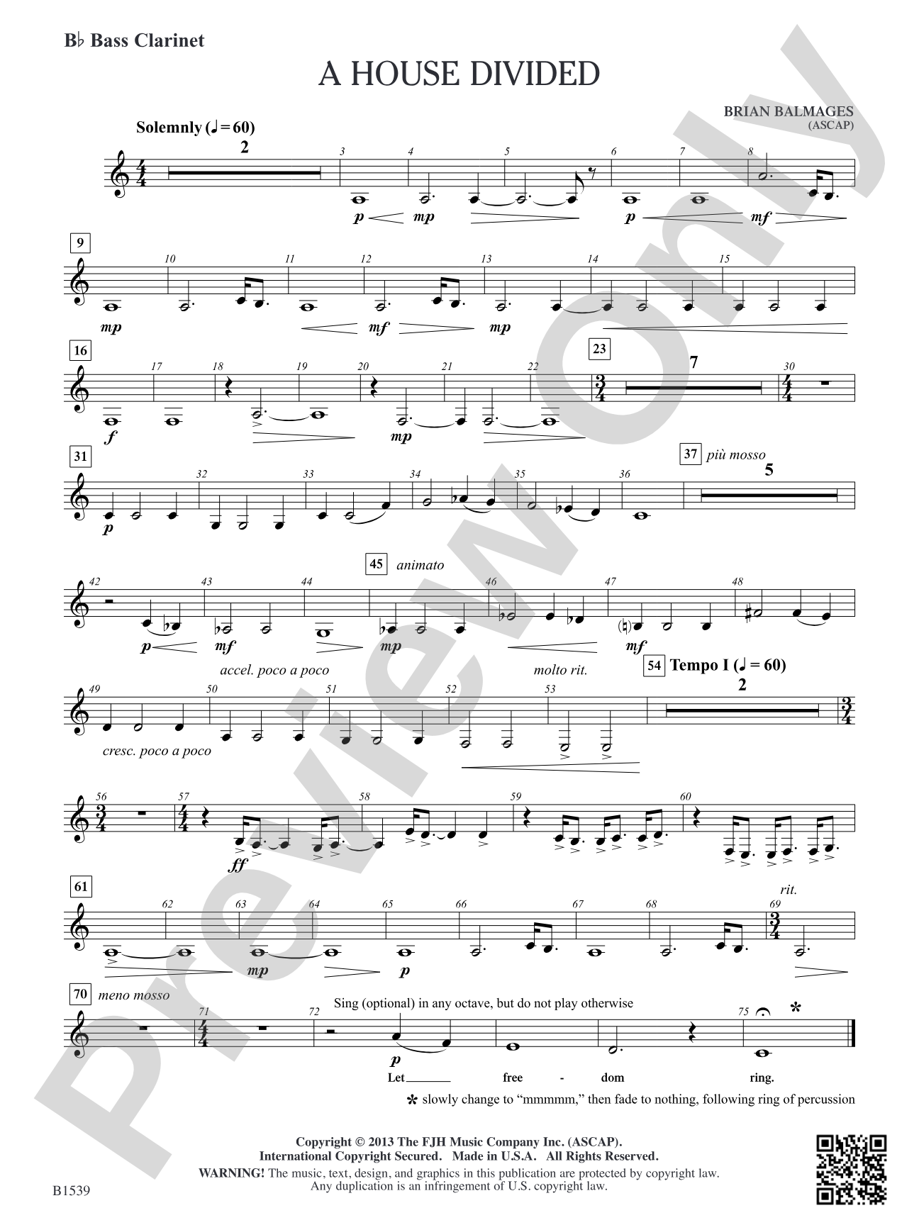 A House Divided: B-flat Bass Clarinet