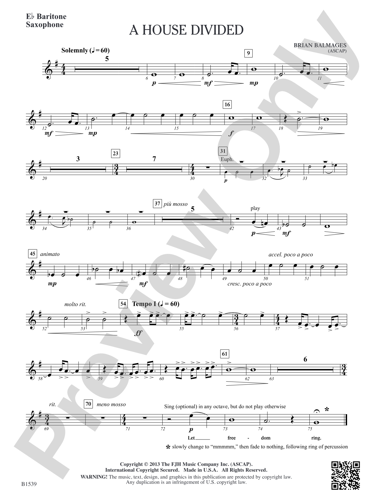 A House Divided: E-flat Baritone Saxophone