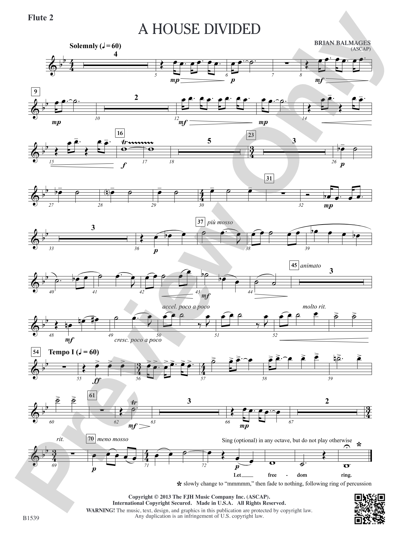 A House Divided: Flute 2