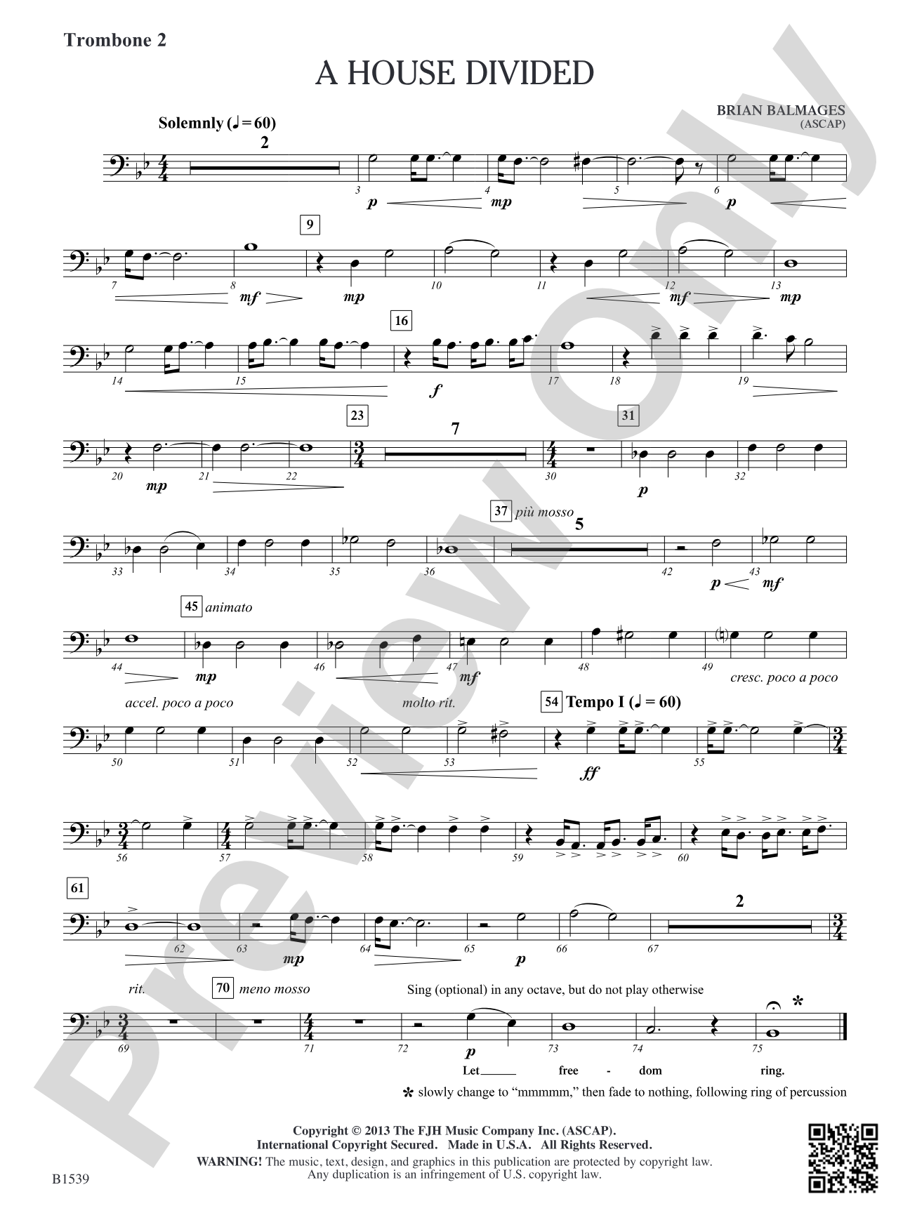 A House Divided: Trombone 2