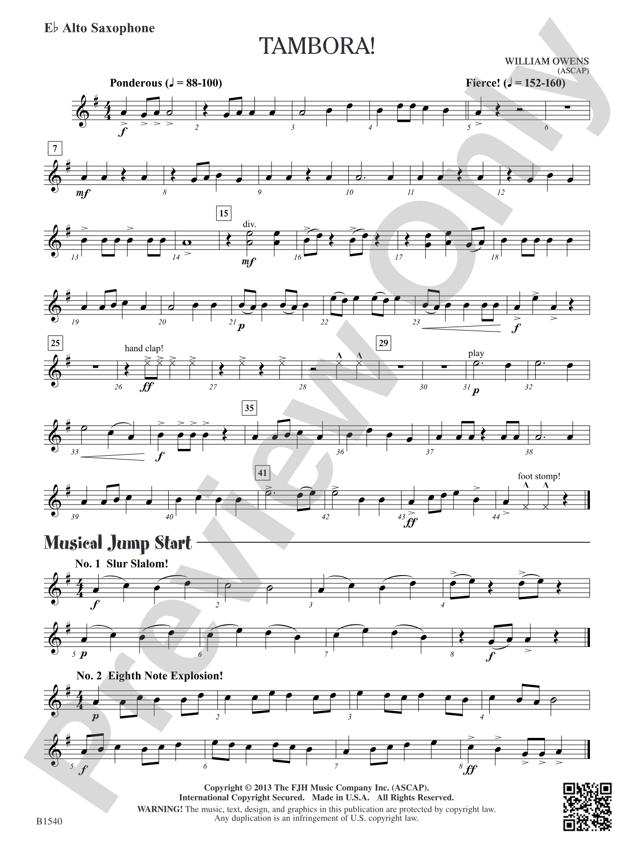 Tambora!: E-flat Alto Saxophone