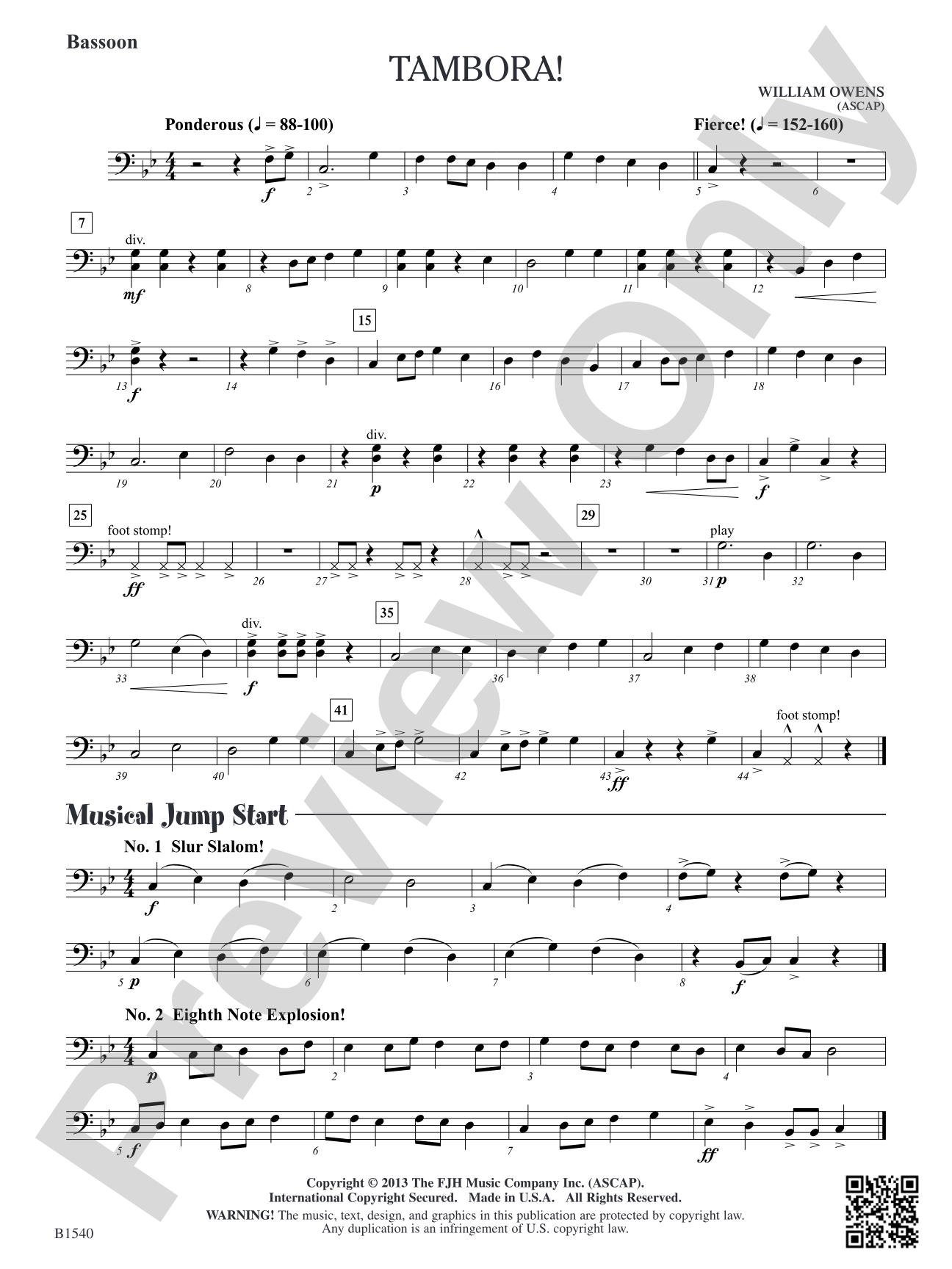 Tambora!: Bassoon