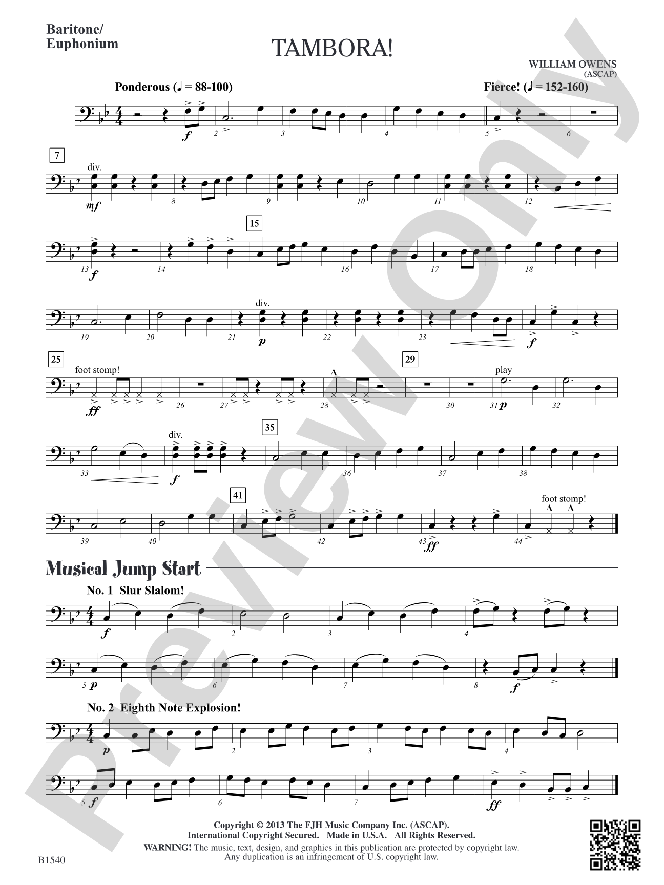 Tambora!: Baritone/Euphonium