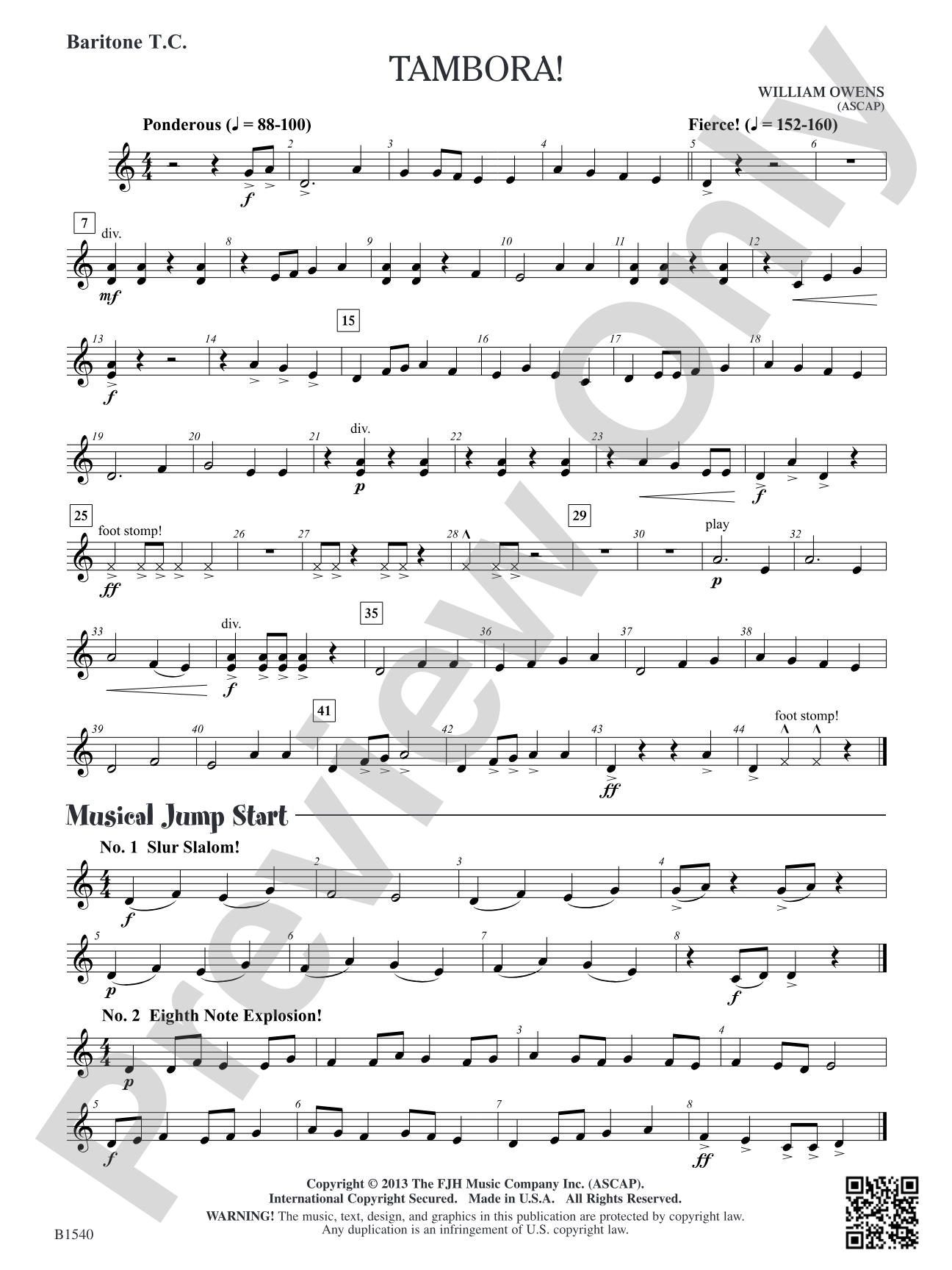 Tambora!: Baritone T.C.