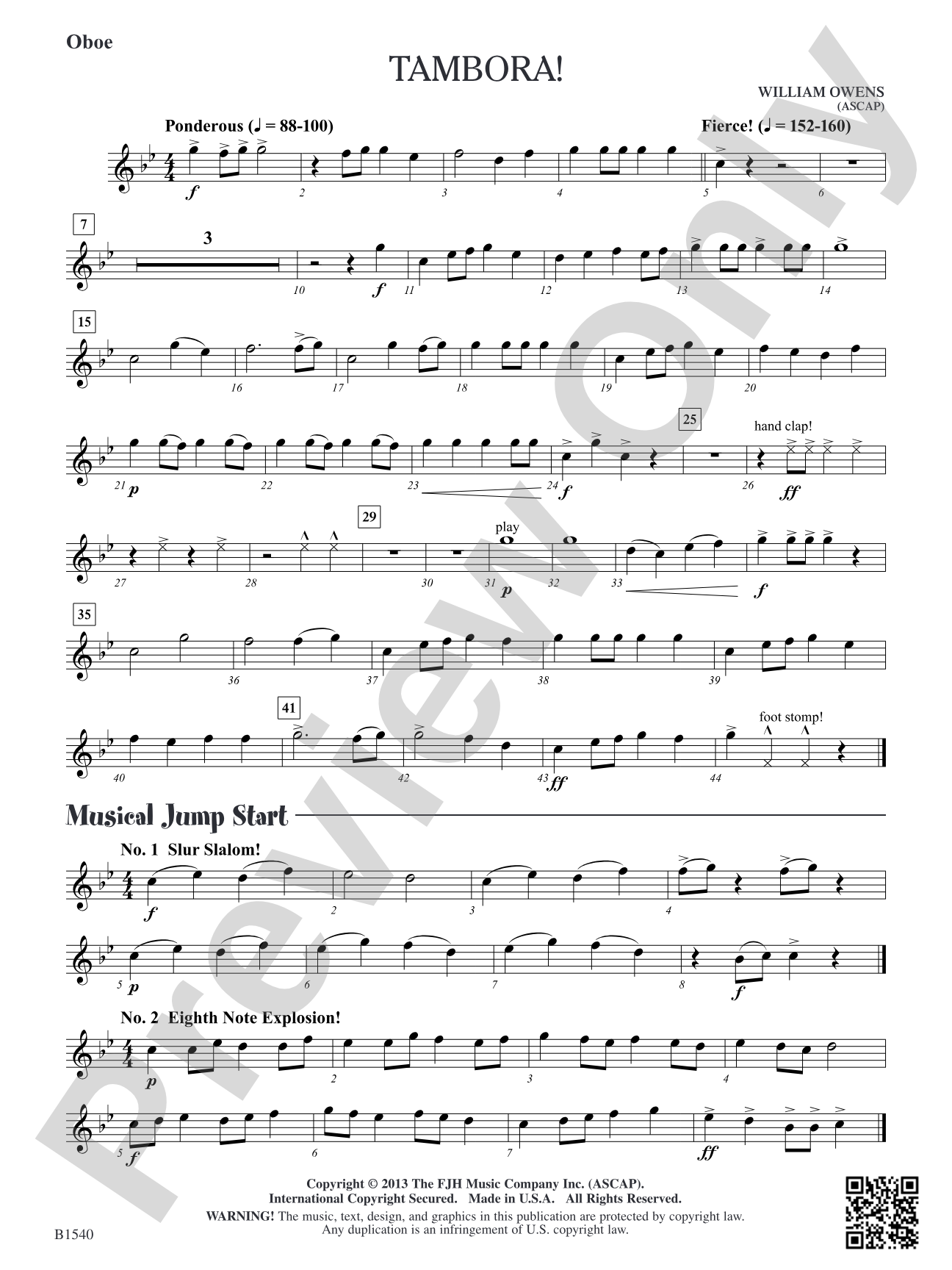 Tambora!: Oboe