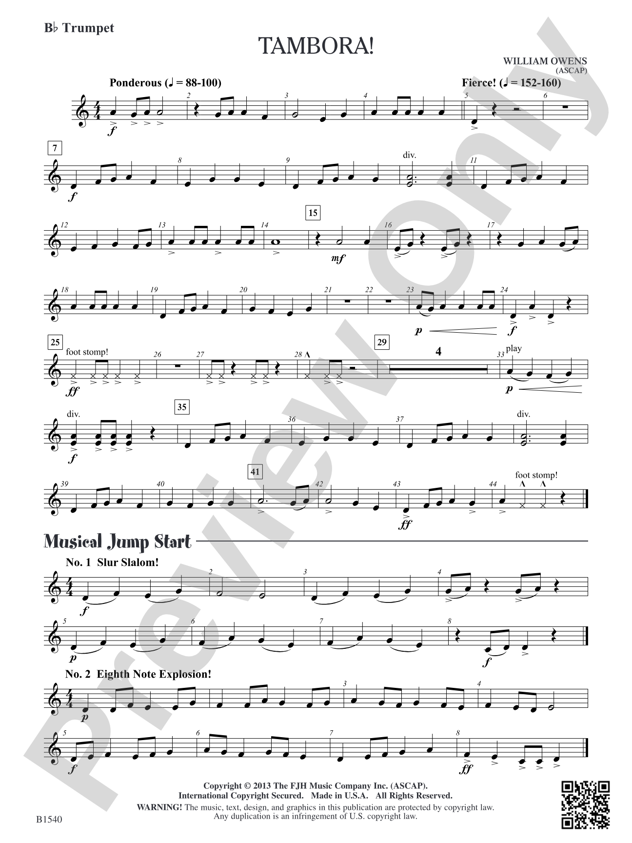 Tambora!: B-flat Trumpet