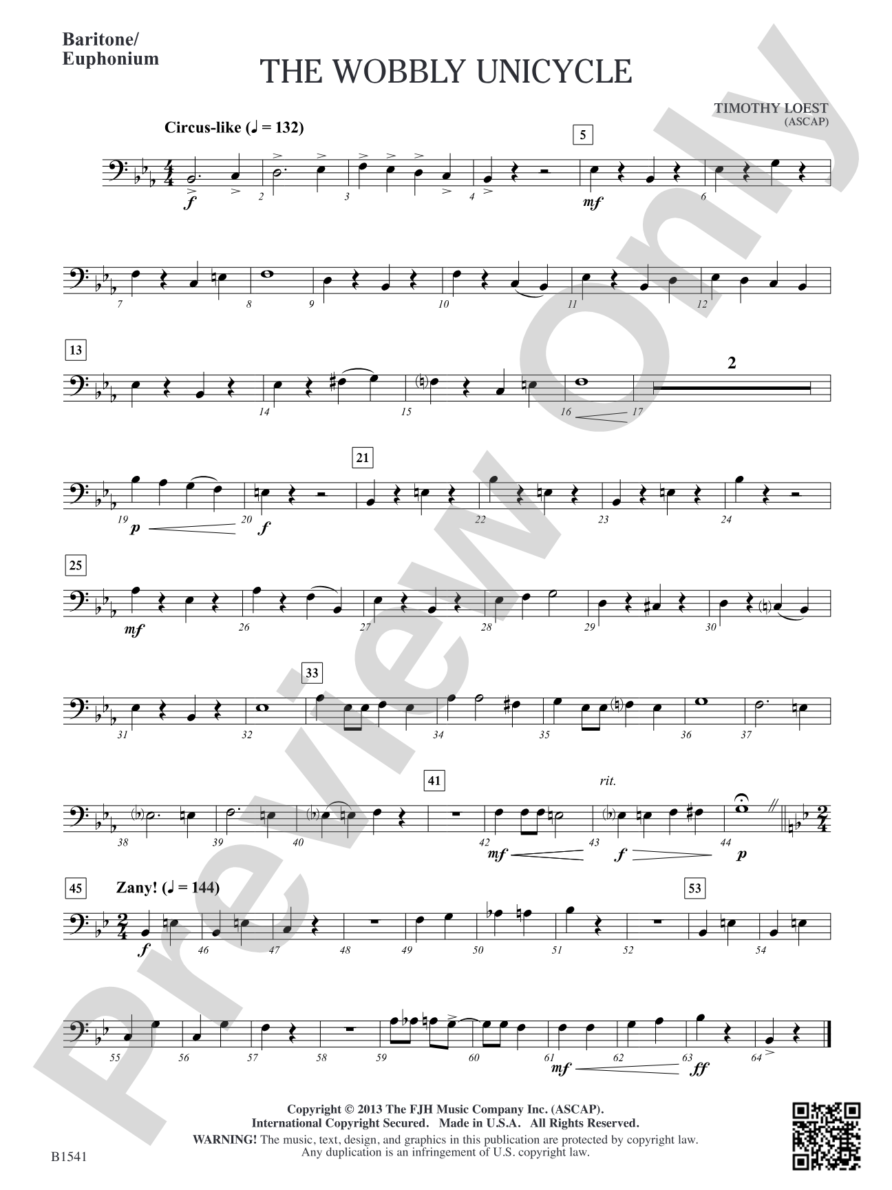 The Wobbly Unicycle: Baritone/Euphonium