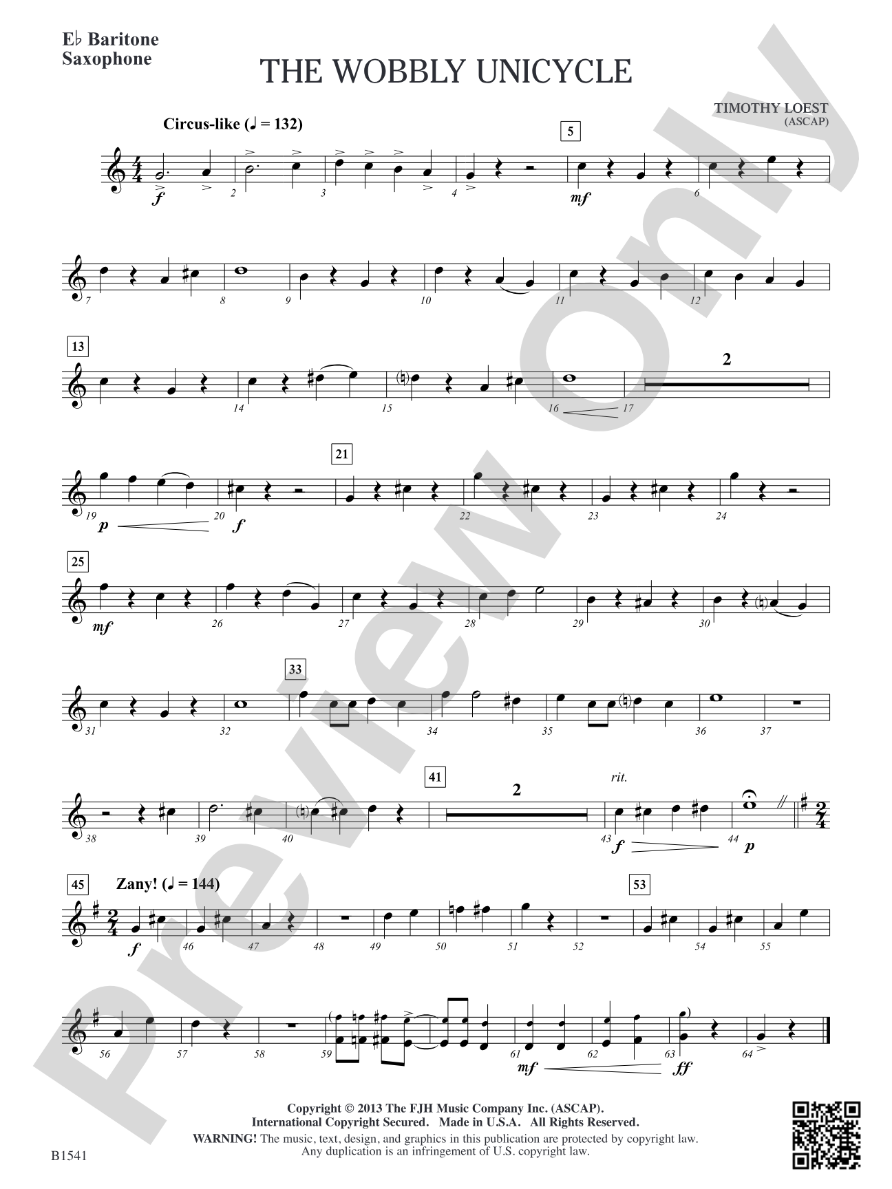 The Wobbly Unicycle: E-flat Baritone Saxophone