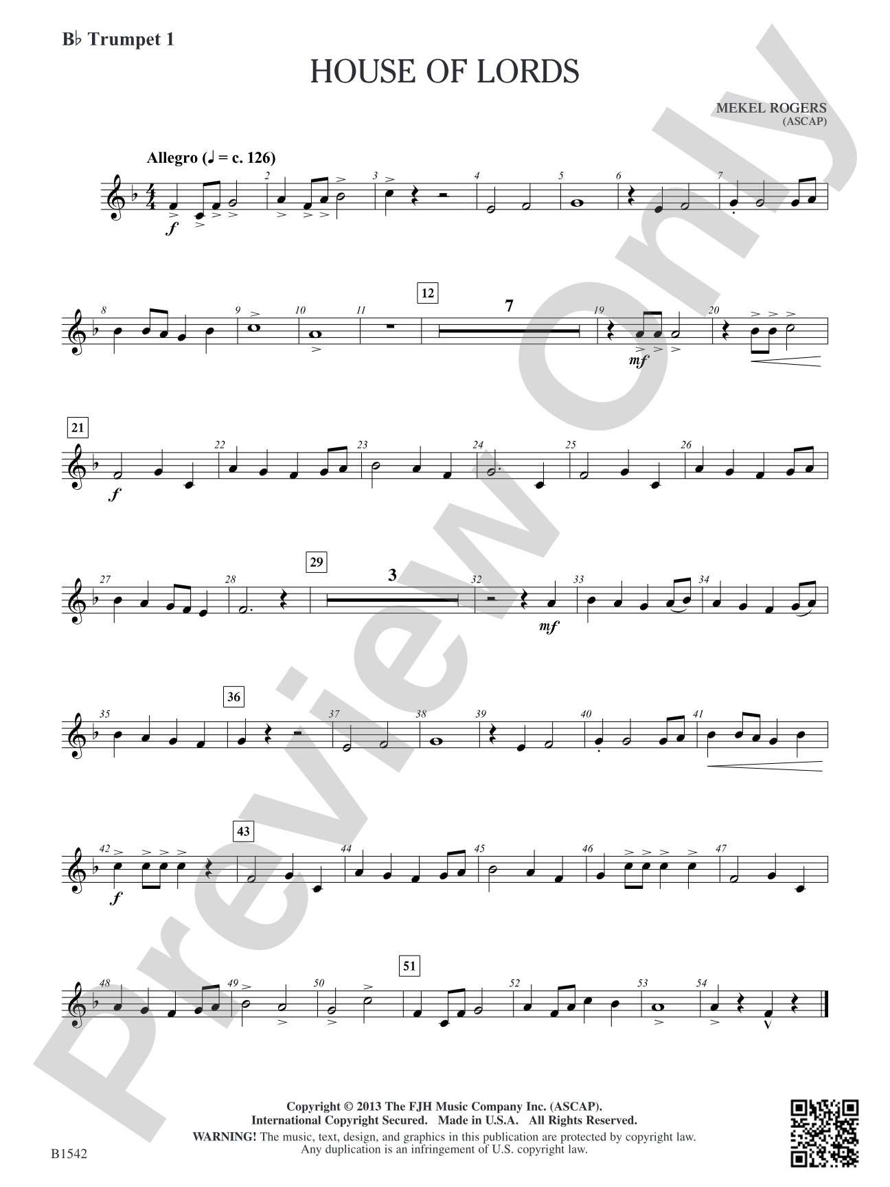 House of Lords: B-flat Trumpet 1